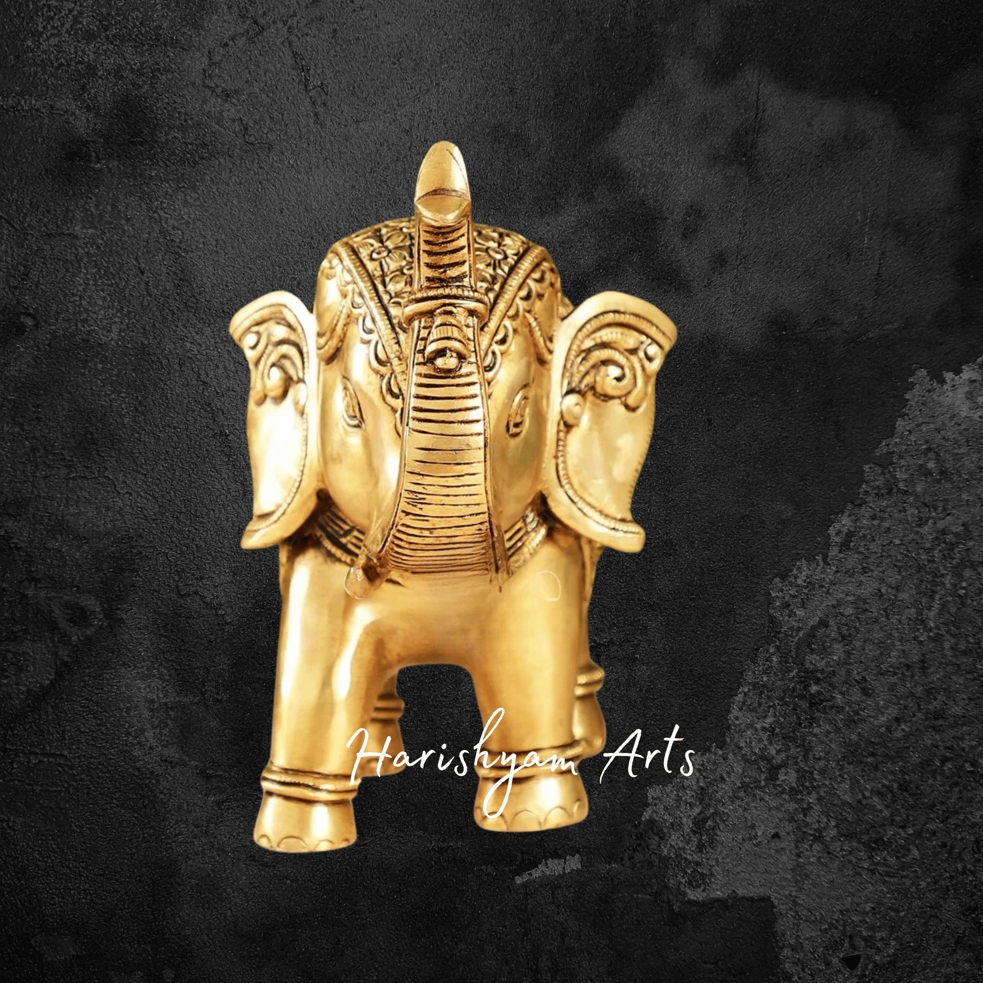 10" Elegant Superfine Brass Elephant Showpiece for Home and Office