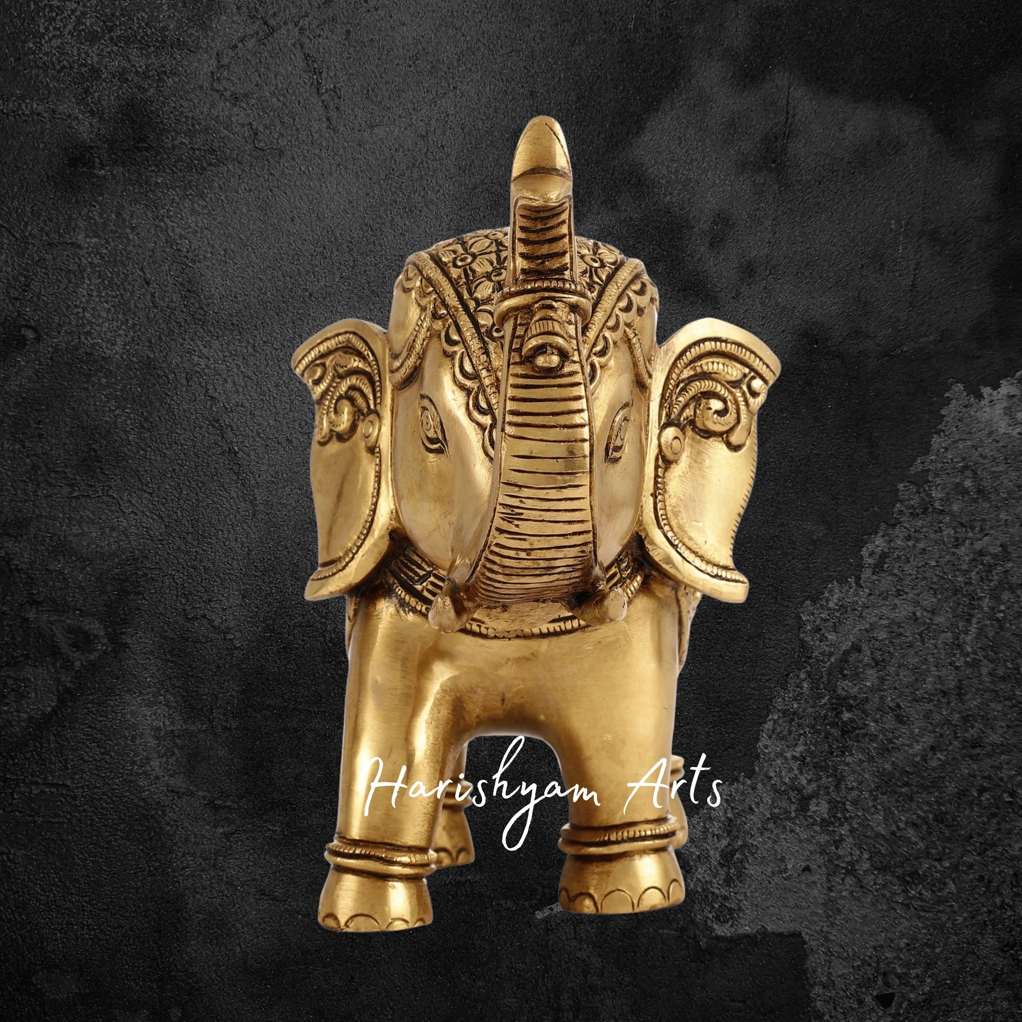 10" Elegant Superfine Brass Elephant Showpiece for Home and Office