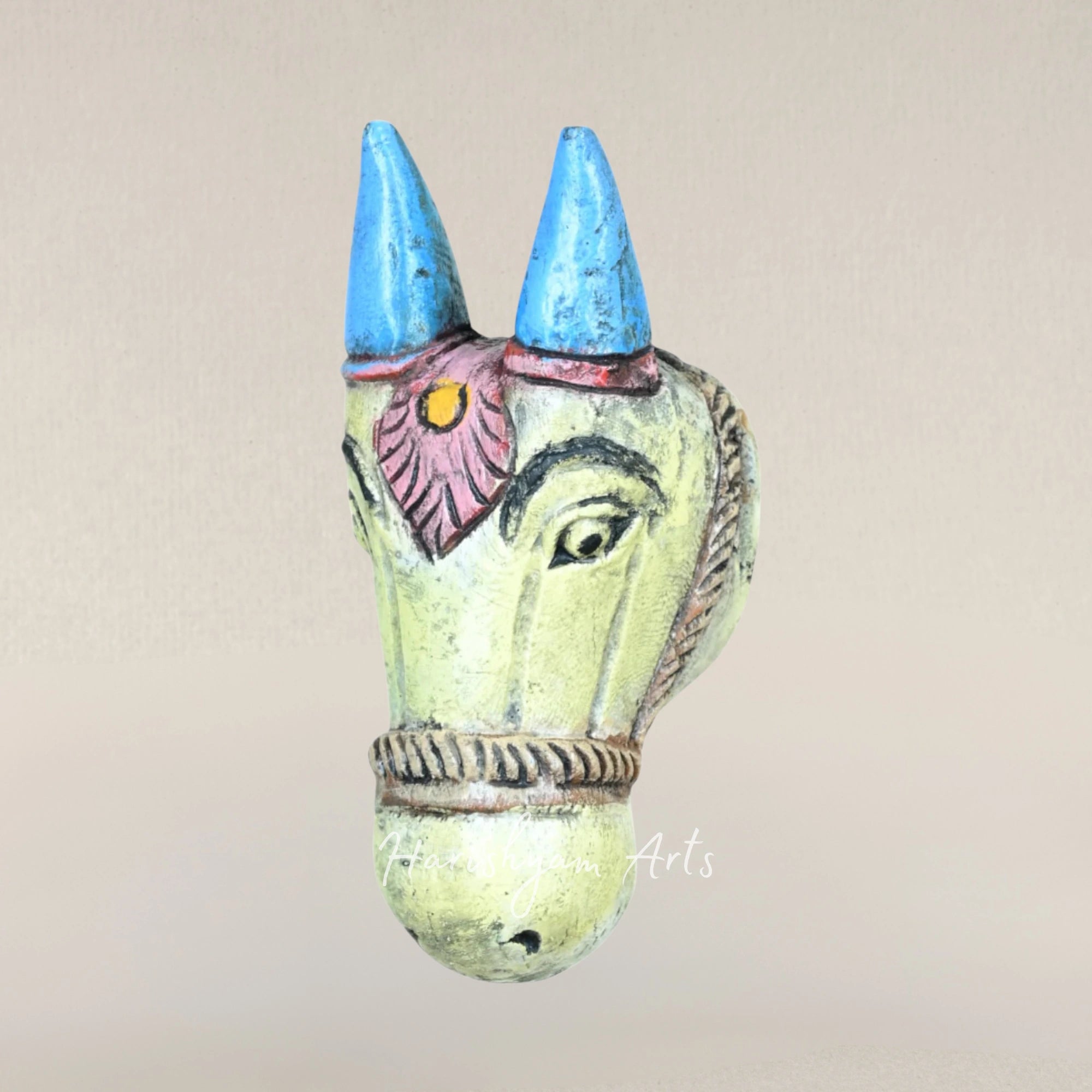 10" Handcrafted Wooden Horse Wall Decor Sculpture
