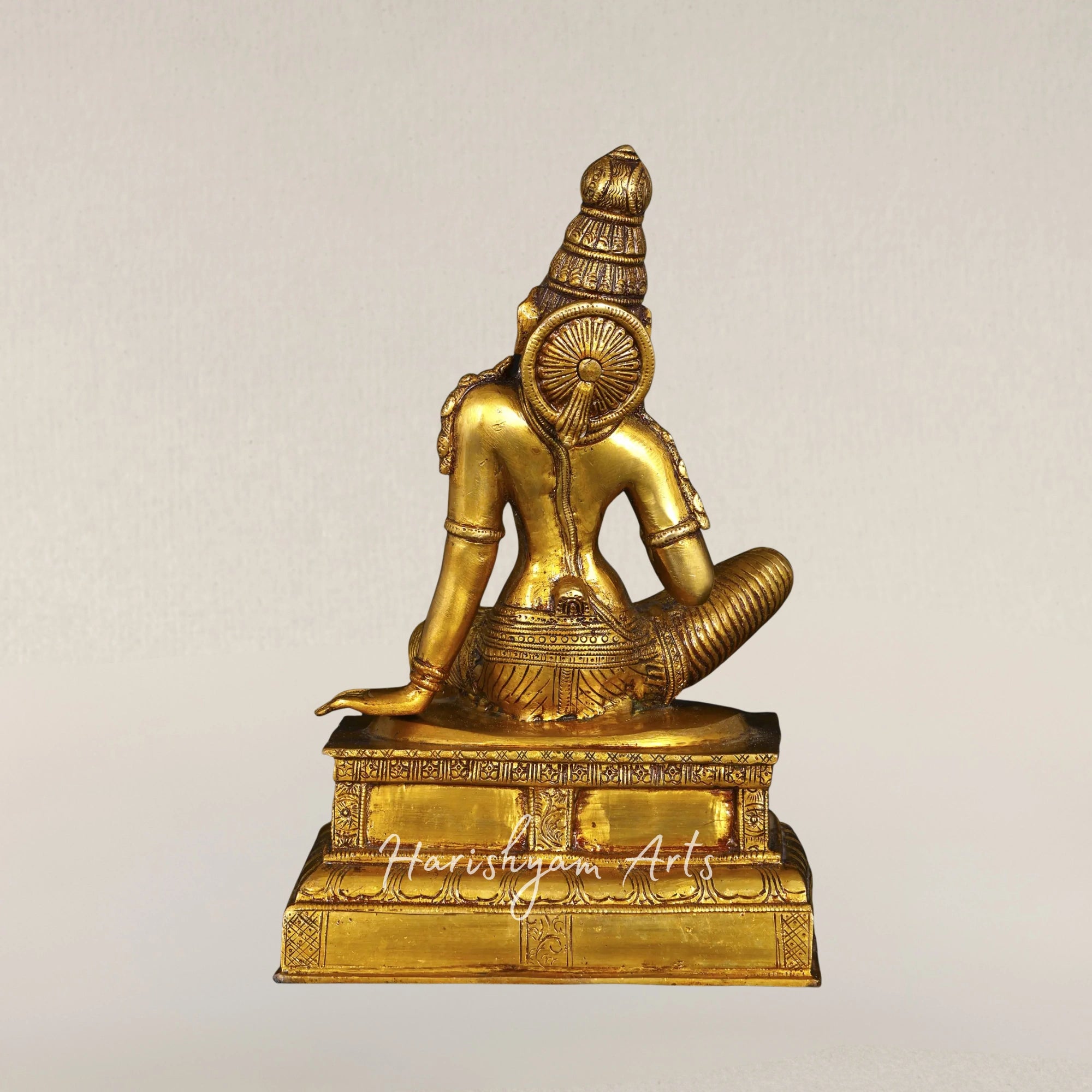 10" Lalita Form of Goddess Parvati Elegant Handmade Brass Sculpture