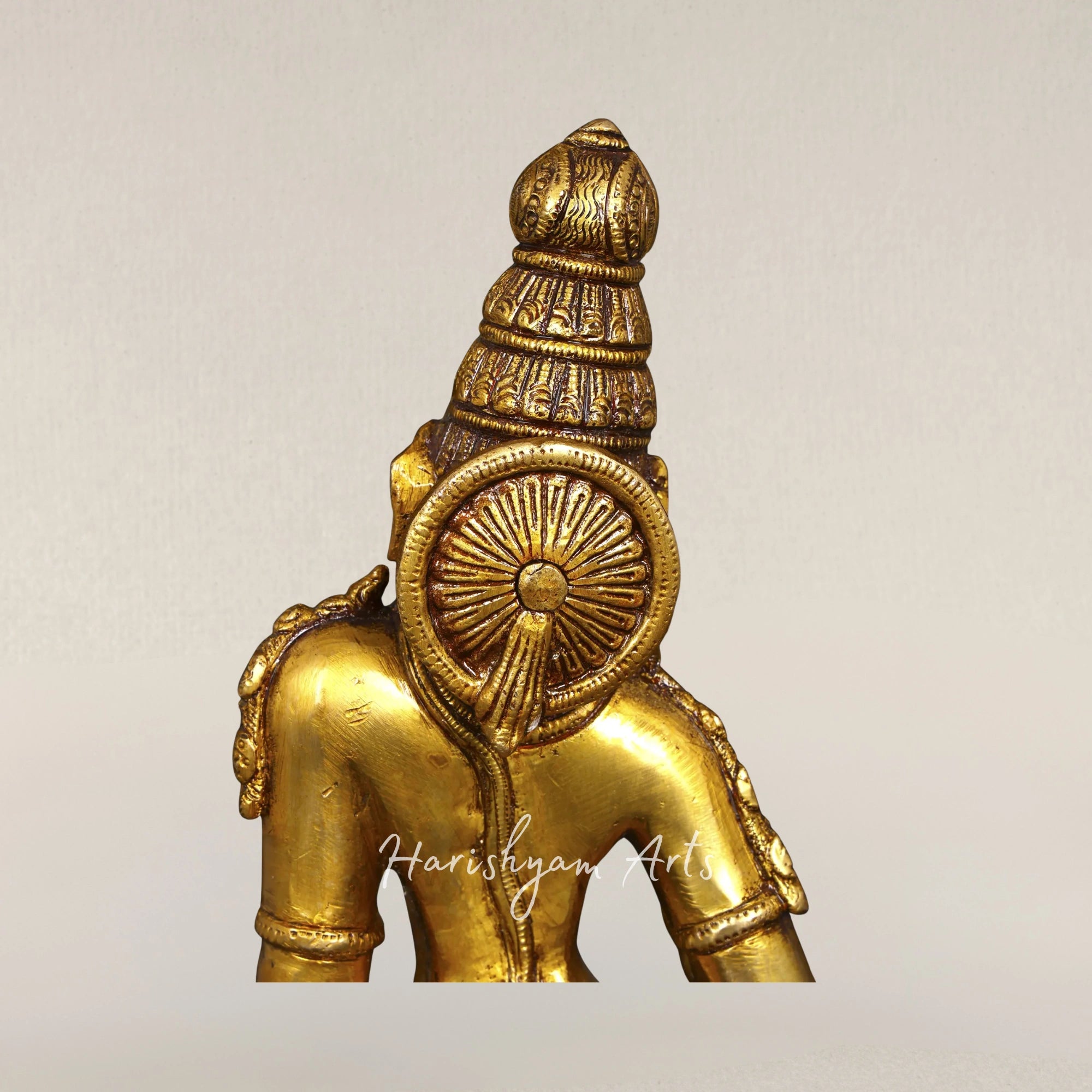 10" Lalita Form of Goddess Parvati Elegant Handmade Brass Sculpture