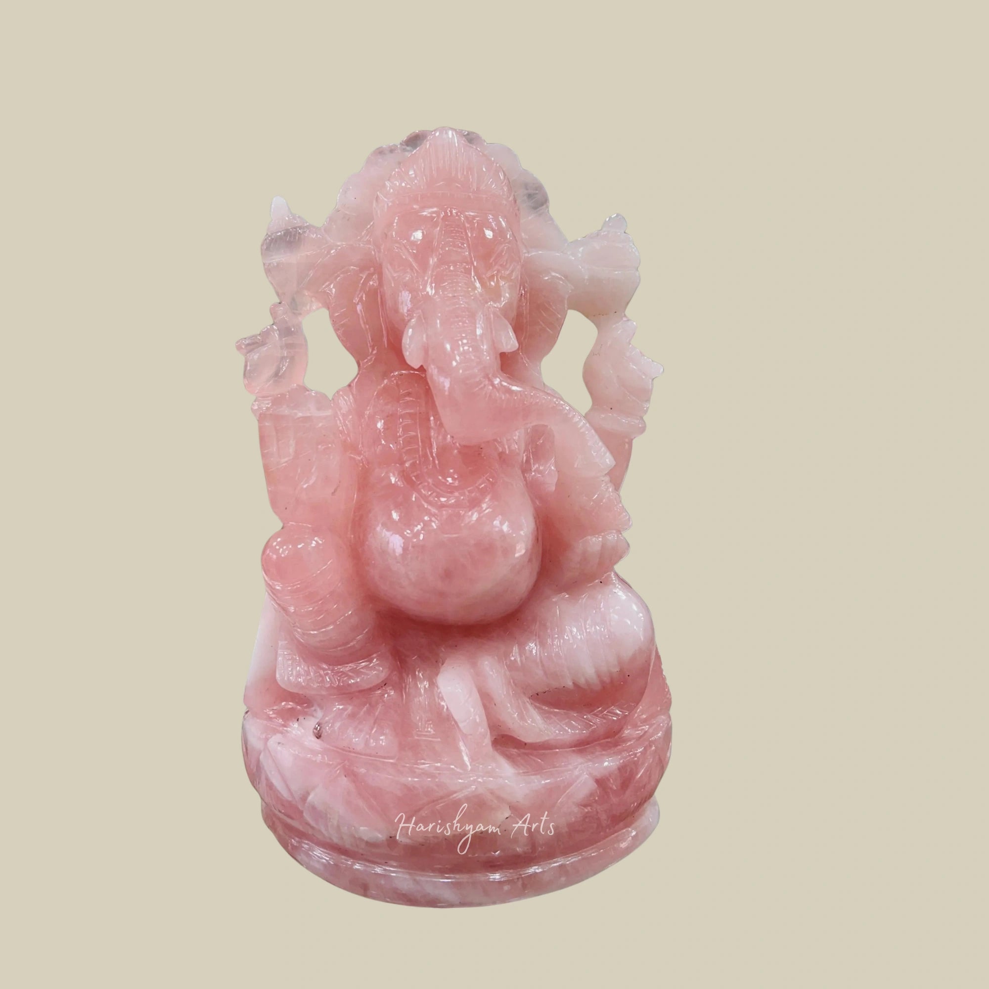 10" Large Handmade Crystal Ganesha Statue Natural Quartz Ganesh Murti Spiritual Vastu Gift