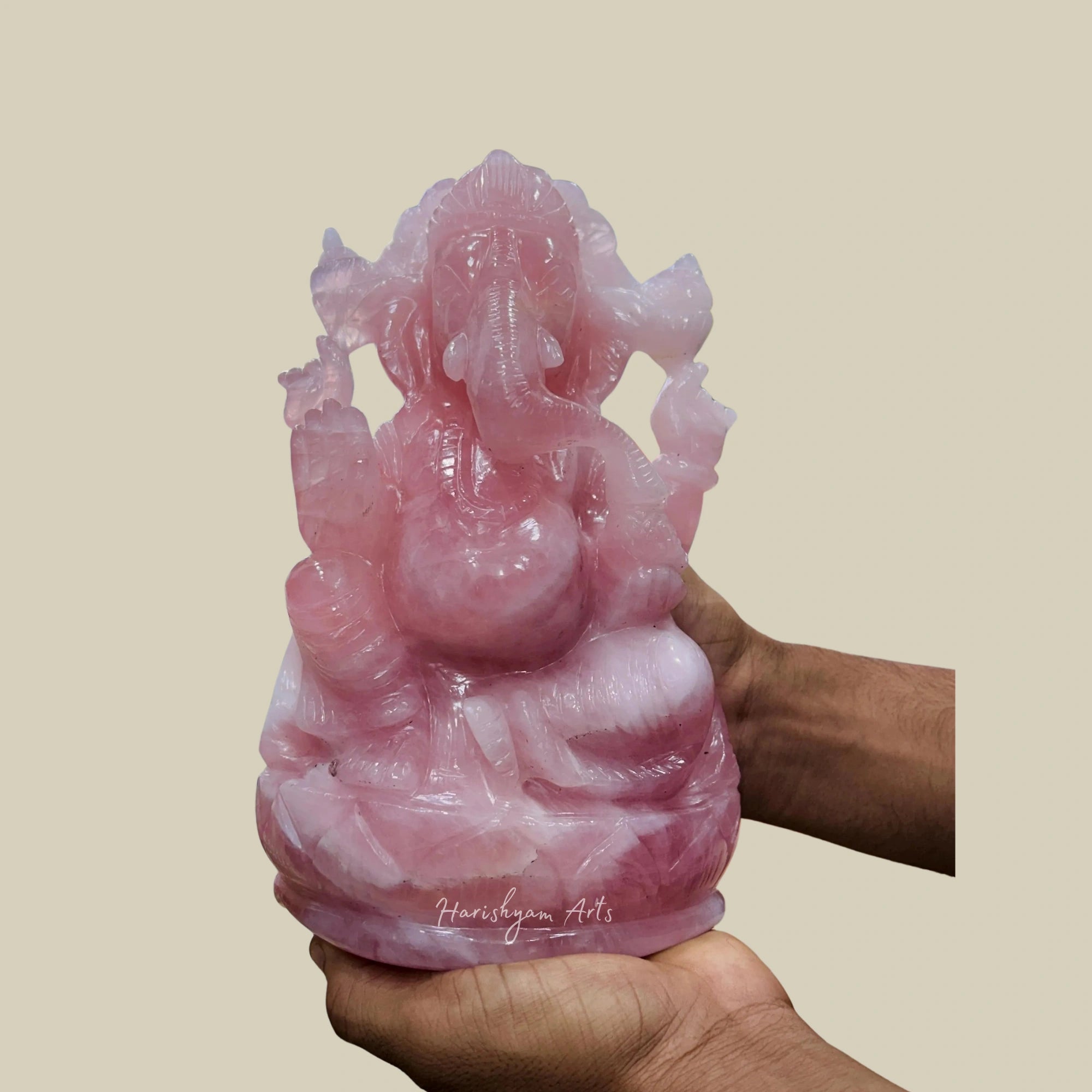 10" Large Handmade Crystal Ganesha Statue Natural Quartz Ganesh Murti Spiritual Vastu Gift