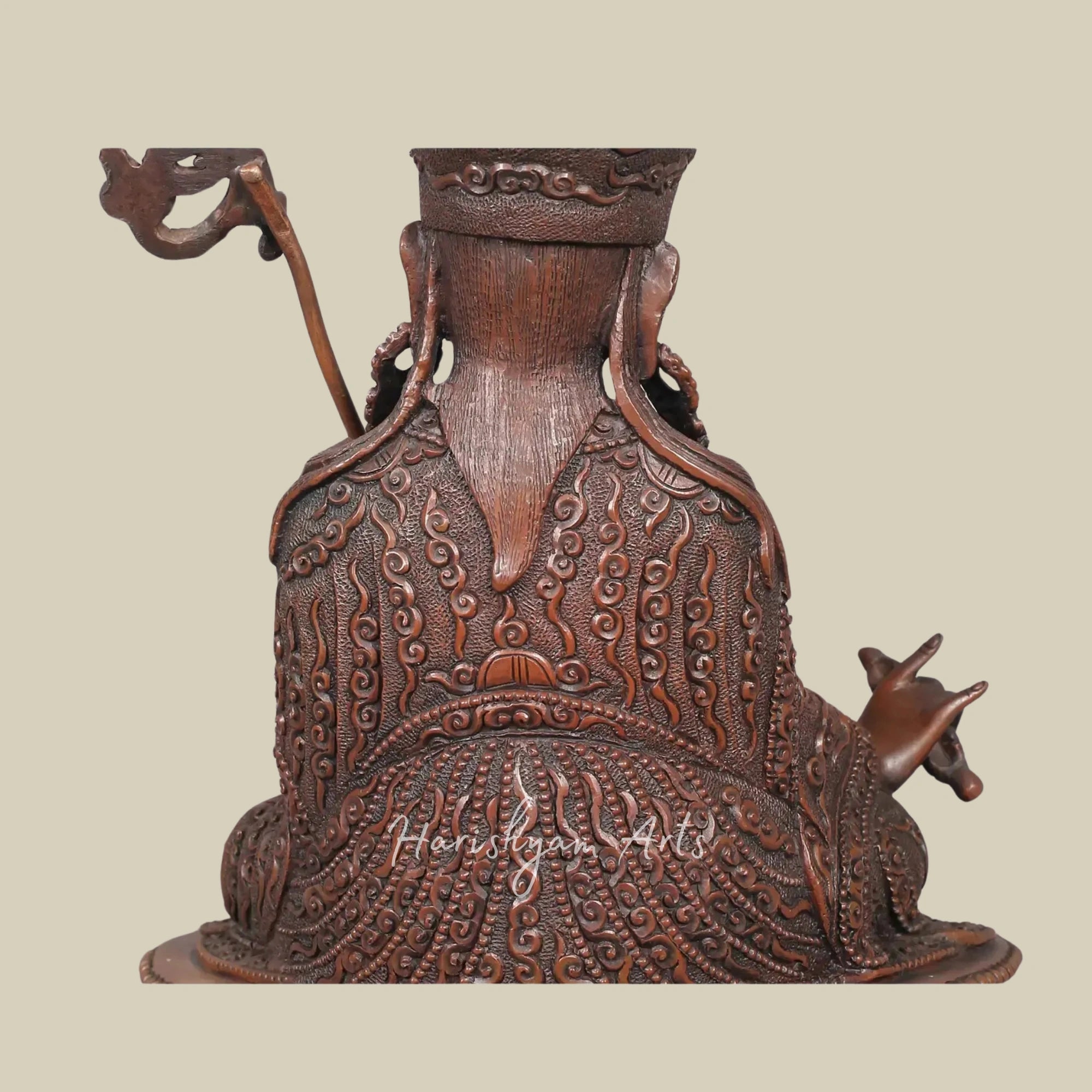 10" Sacred Guru Rinpoche Copper Sculpture Traditional Nepal Artisan Work