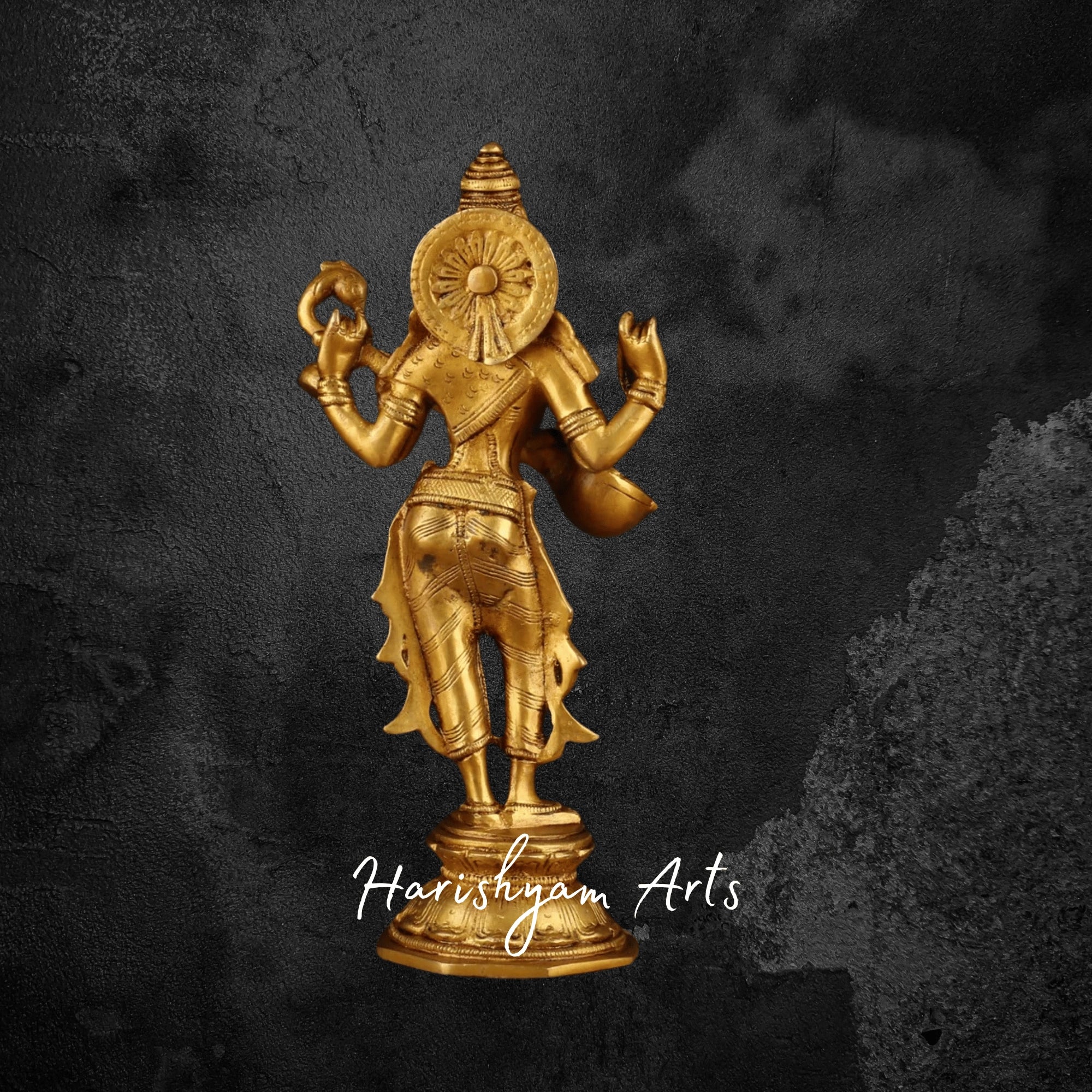 10" Standing Brass Saraswati Devi Idol for Mandir and Home Decor