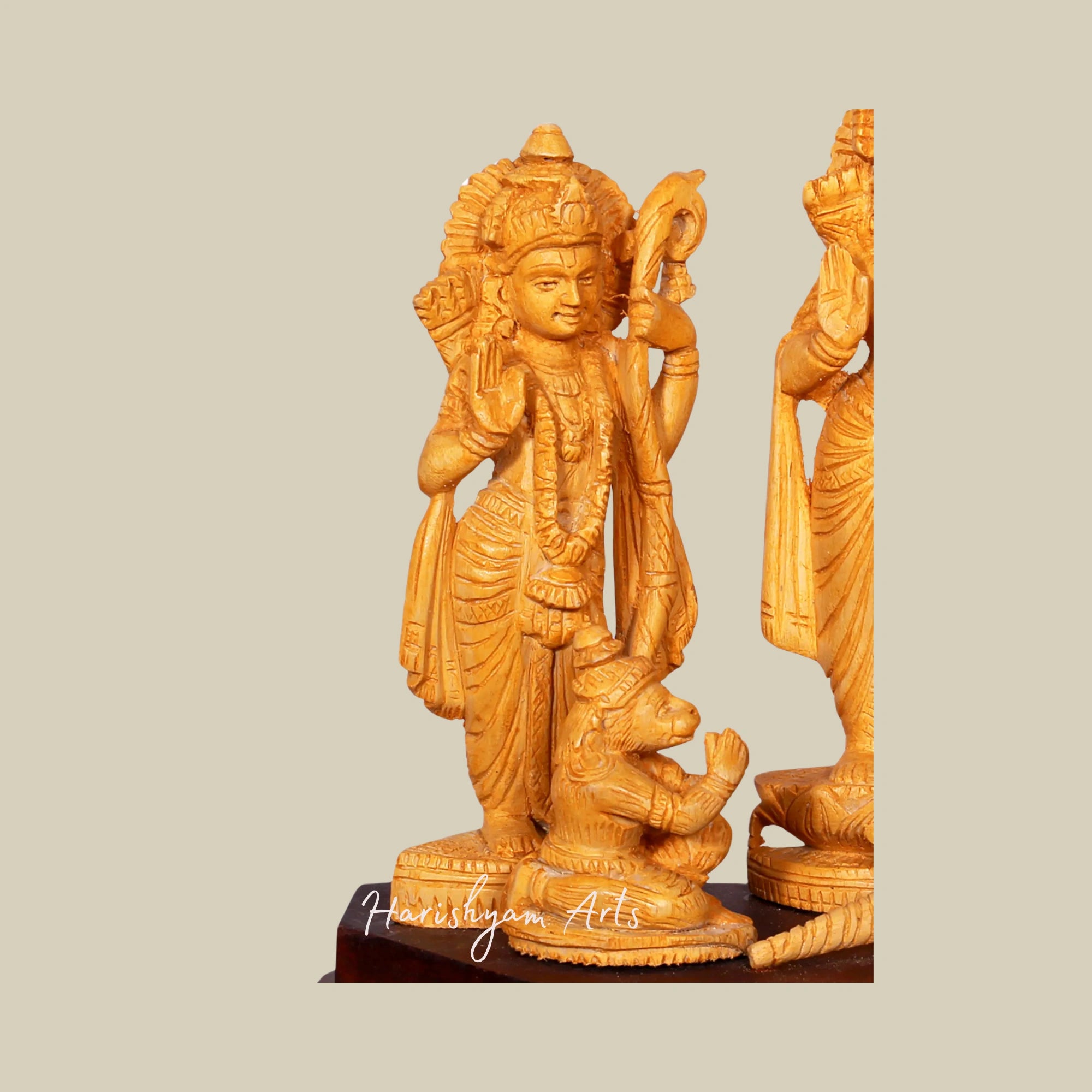 10" Wooden Ram Sita Lakshman Hanuman Idol for Home Decor1