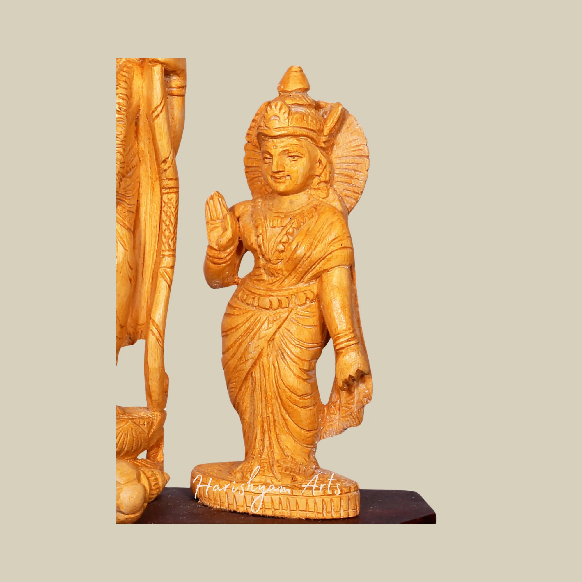 10" Wooden Ram Sita Lakshman Hanuman Idol for Home Decor3