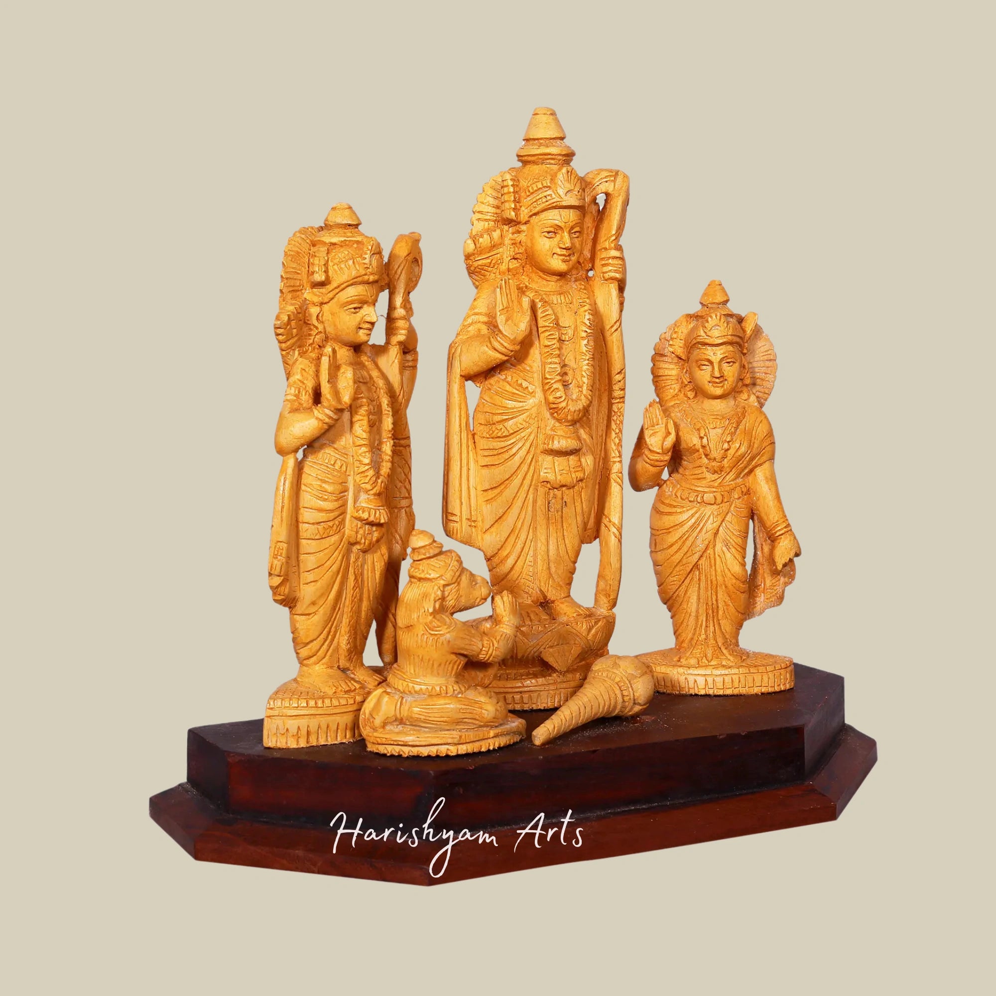 10" Wooden Ram Sita Lakshman Hanuman Idol for Home Decor5