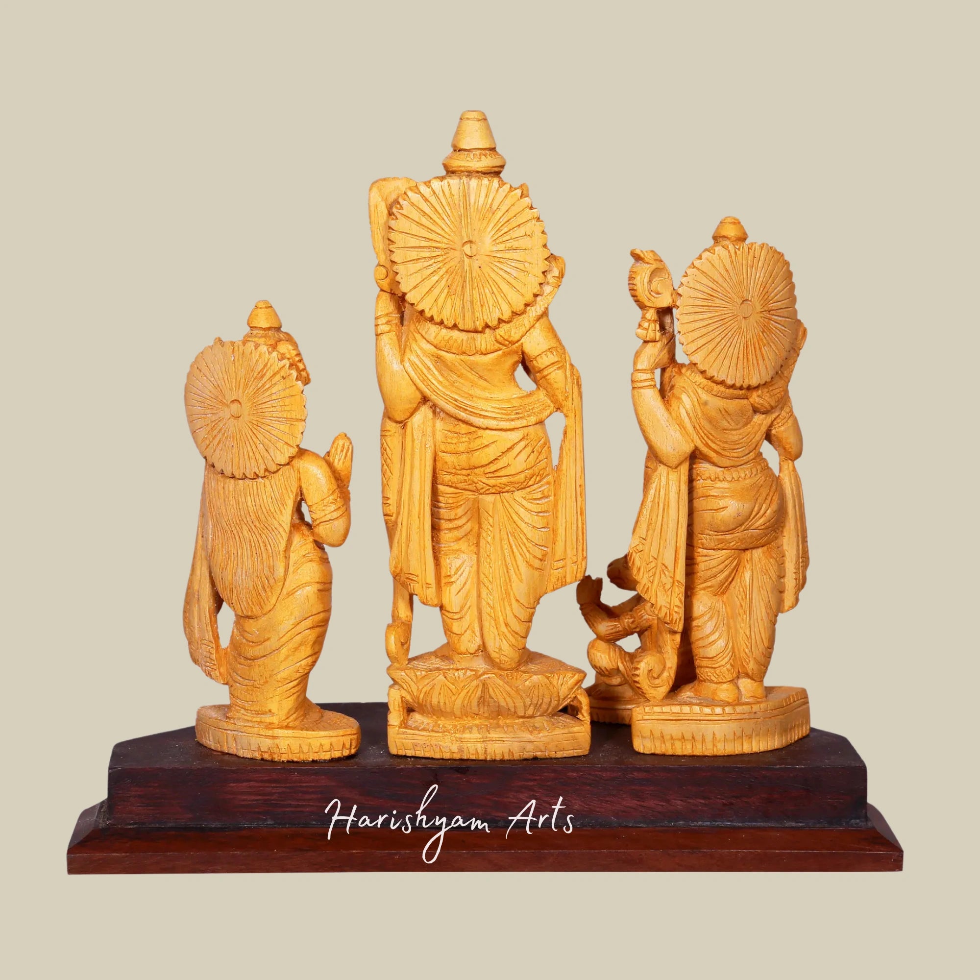 10" Wooden Ram Sita Lakshman Hanuman Idol for Home Decor6