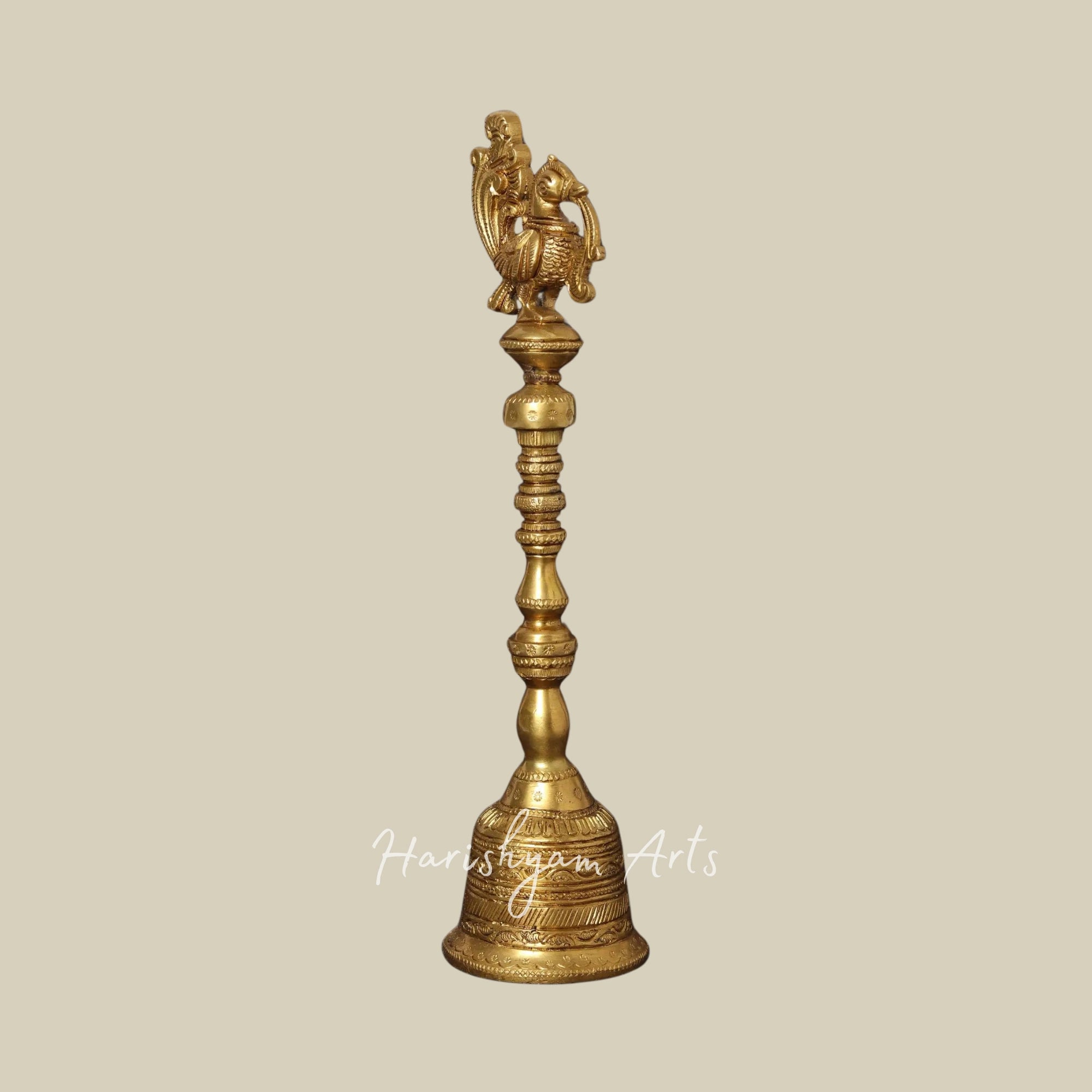 10" Brass Peacock Puja Bell | Ghanti3