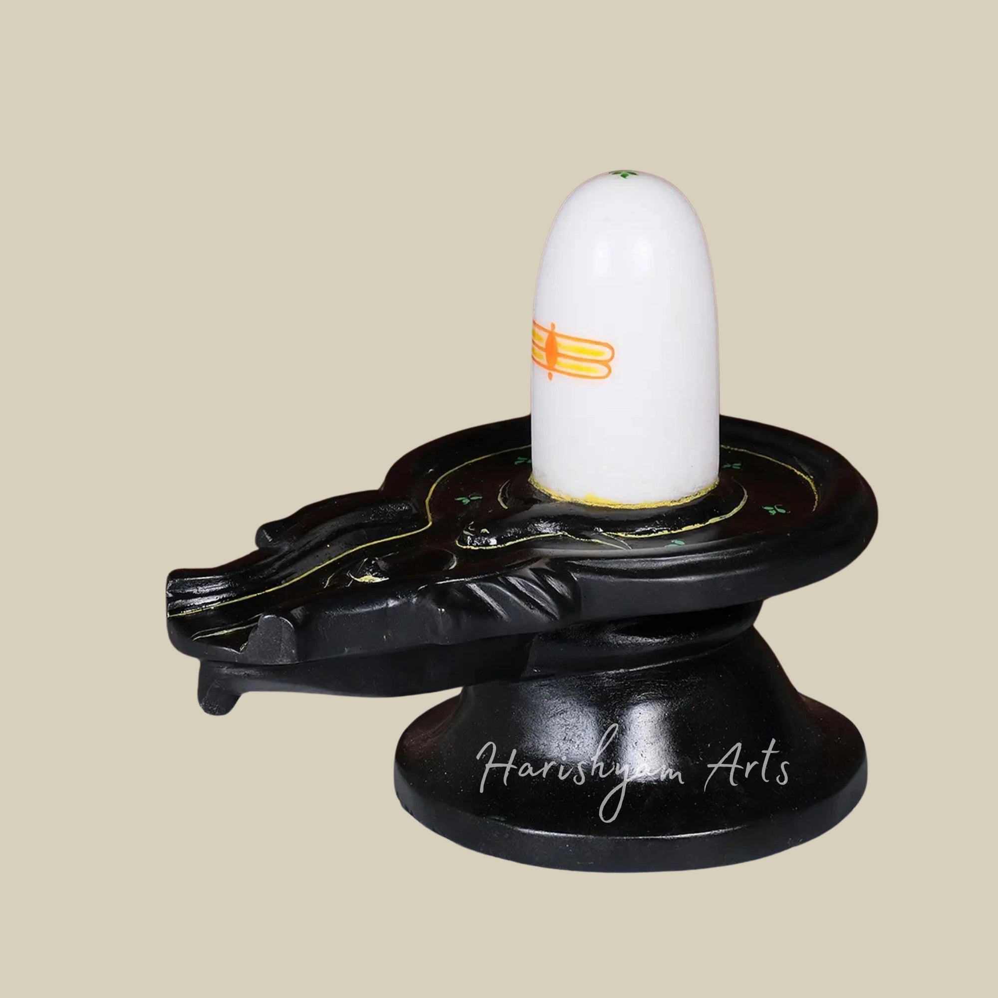 10" Black and White Marble Shivling