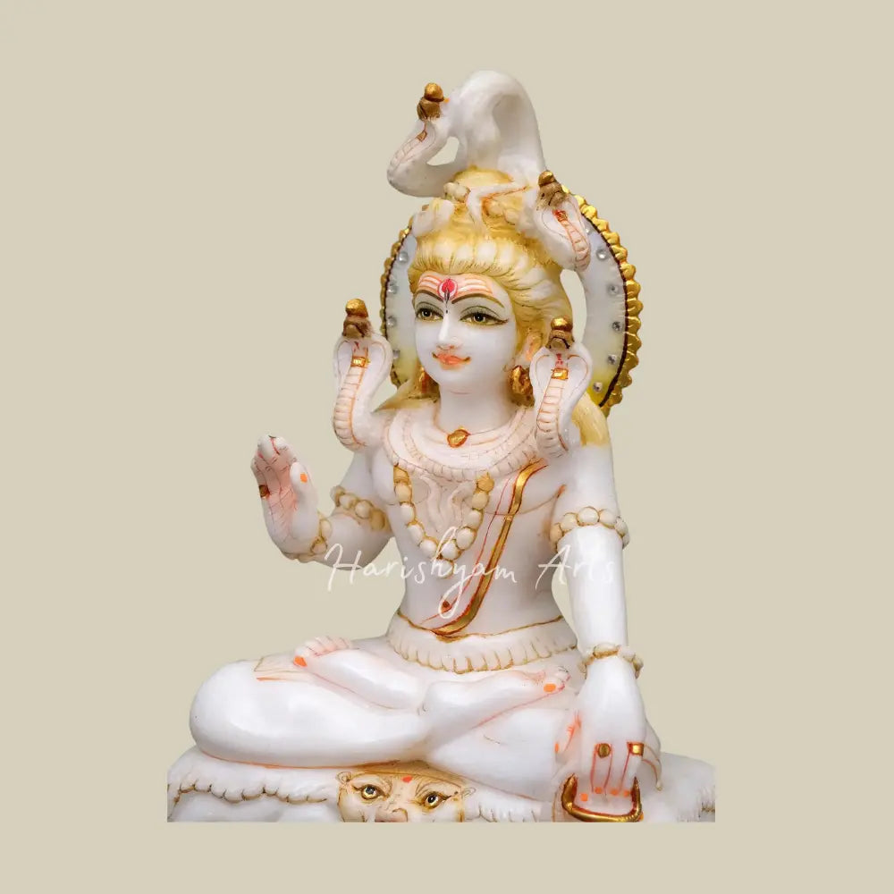 10" Mahadeva Shiva in Ashirwad Mudra Marble Statue