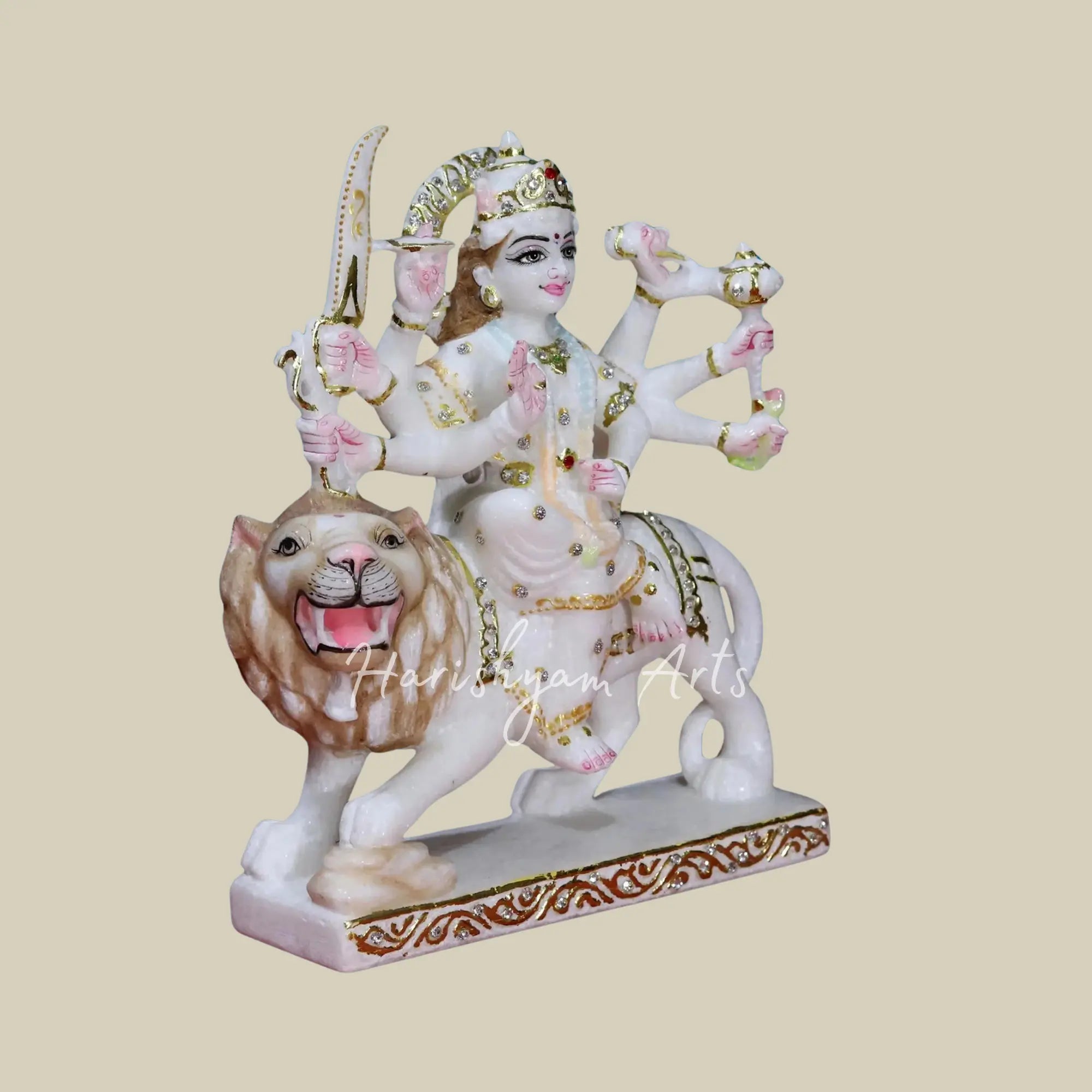 10" Marble Durga maa idol for puja