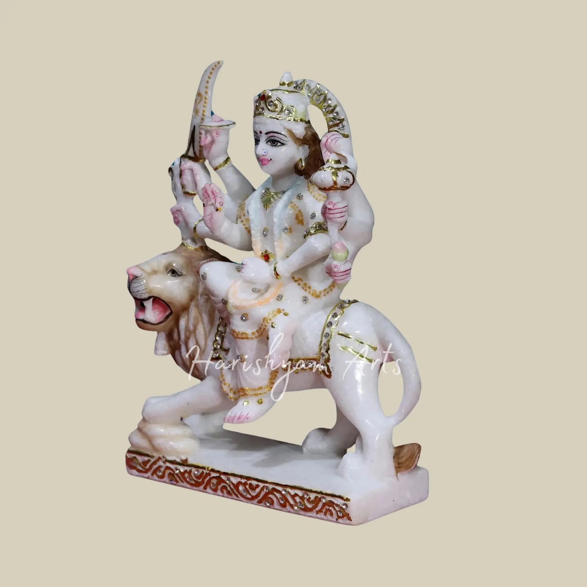 10" Marble Durga maa idol for puja