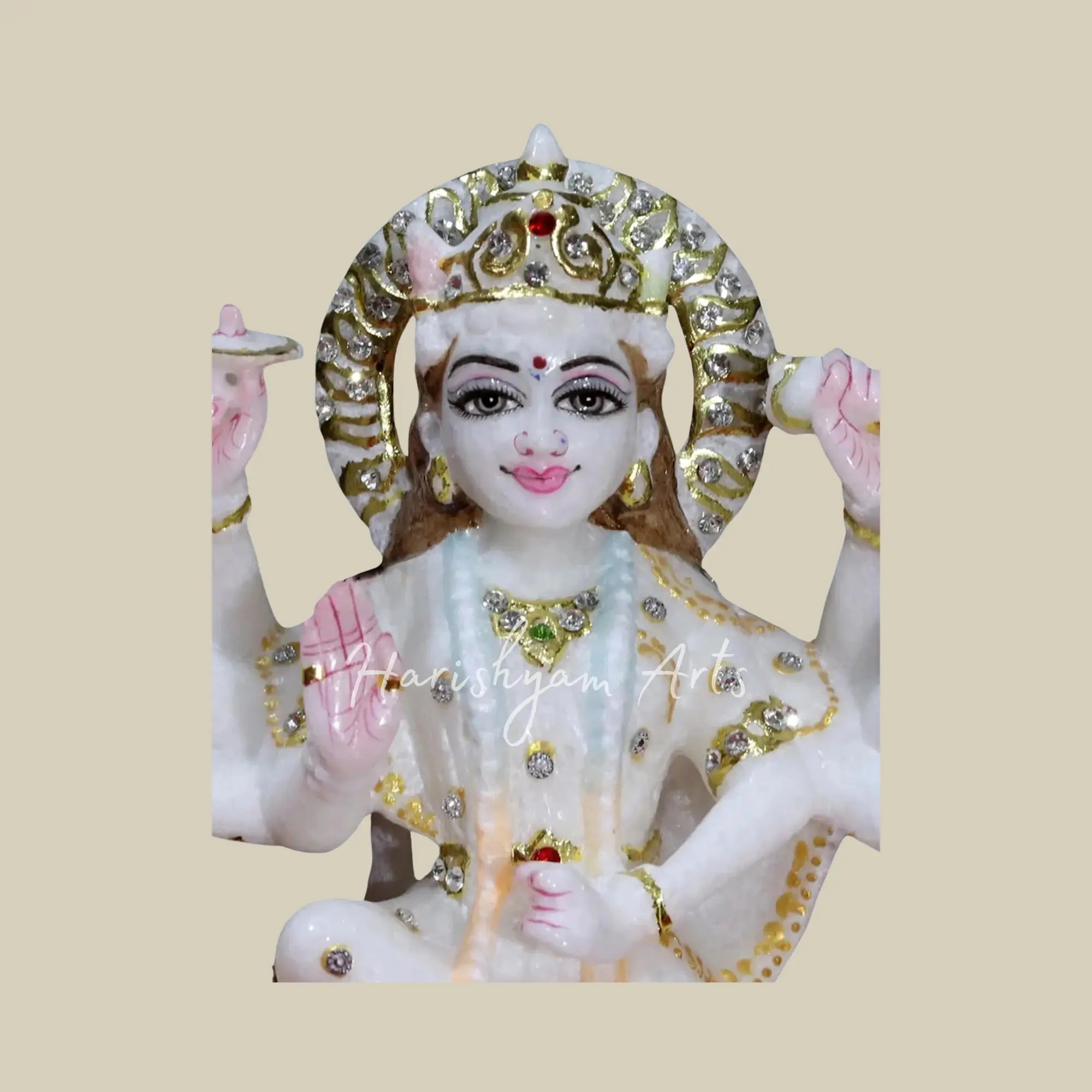 10" Marble Durga maa idol for puja