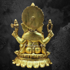 11.5" Brass Lord Ganesha Statue