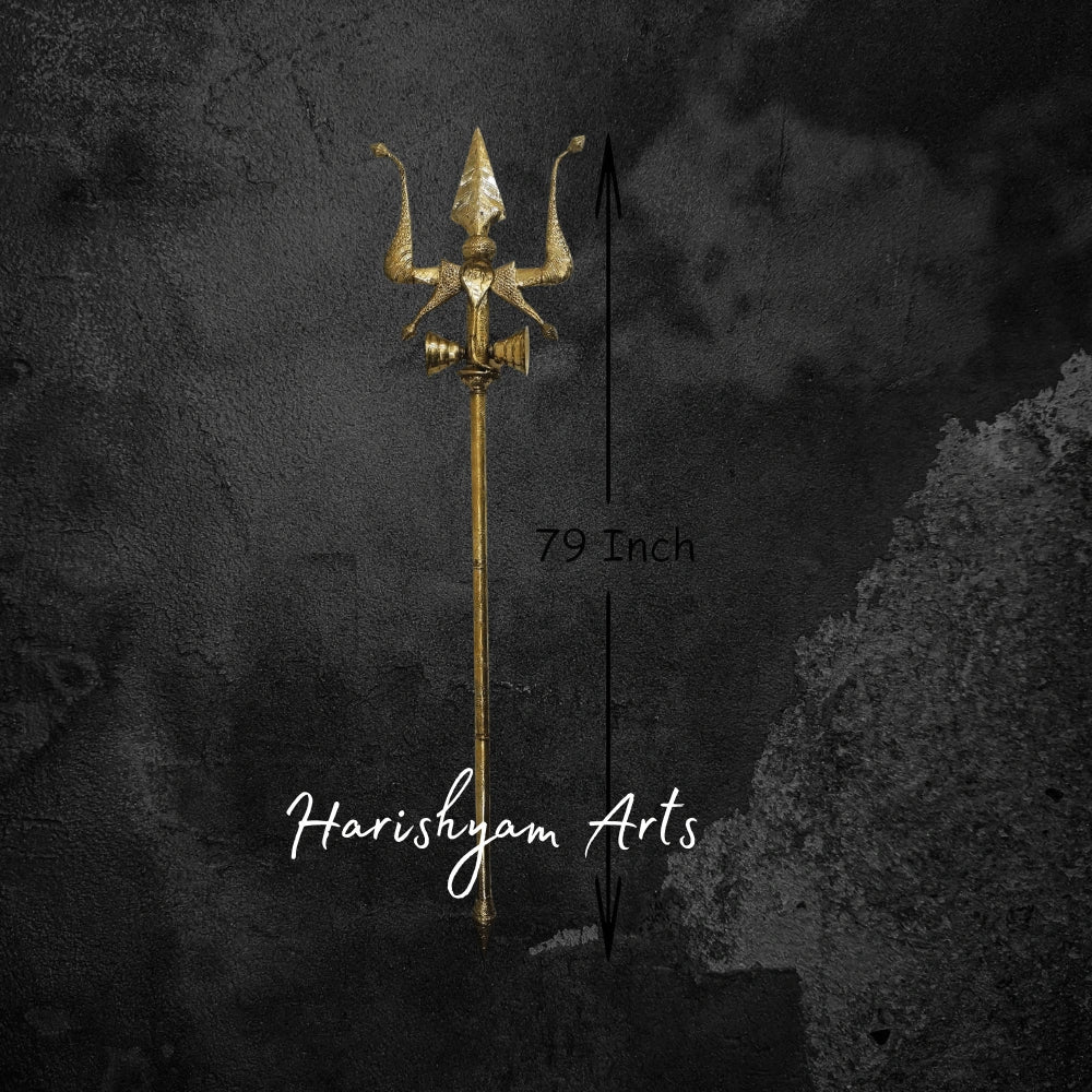 116" Premium Brass Trishul for Mandir and Festive Ceremonies