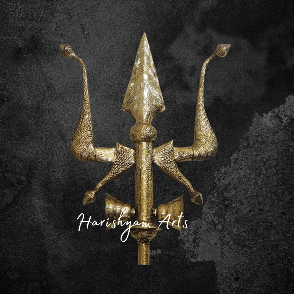 116" Premium Brass Trishul for Mandir and Festive Ceremonies