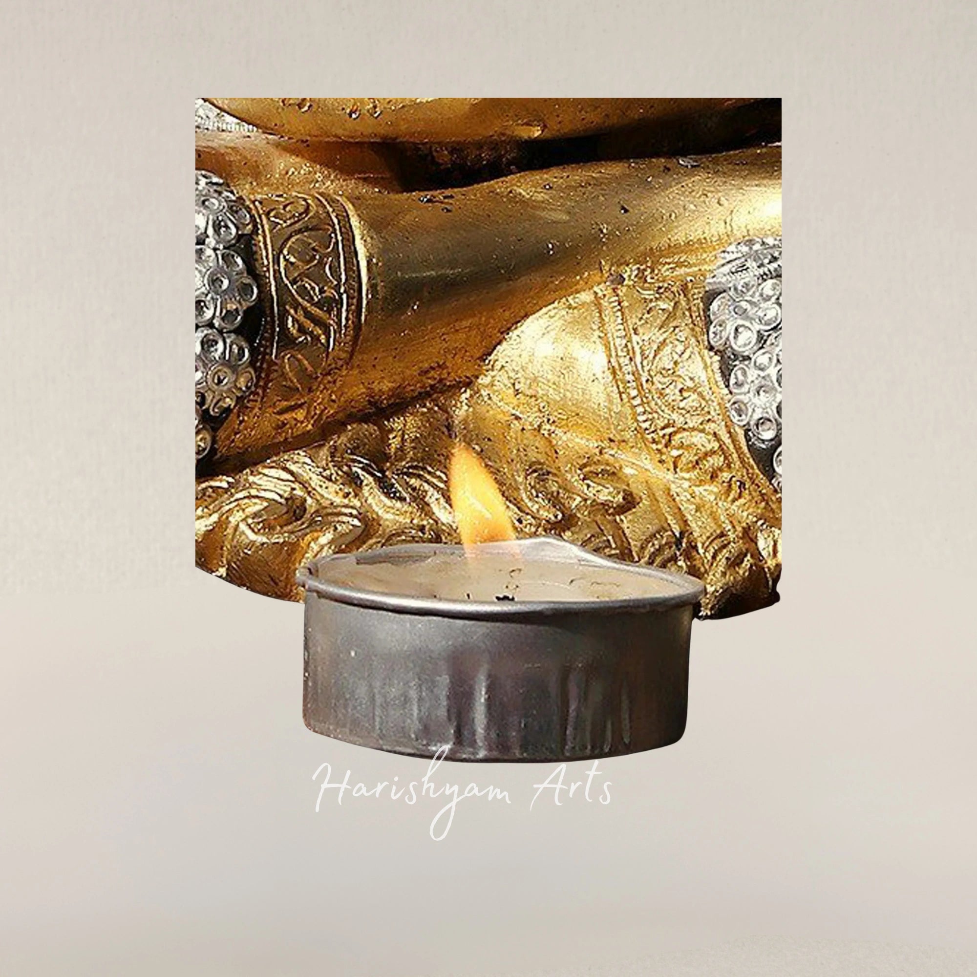 11" Blessing Buddha Brass Statue with Abhaya Mudra for Home Decor