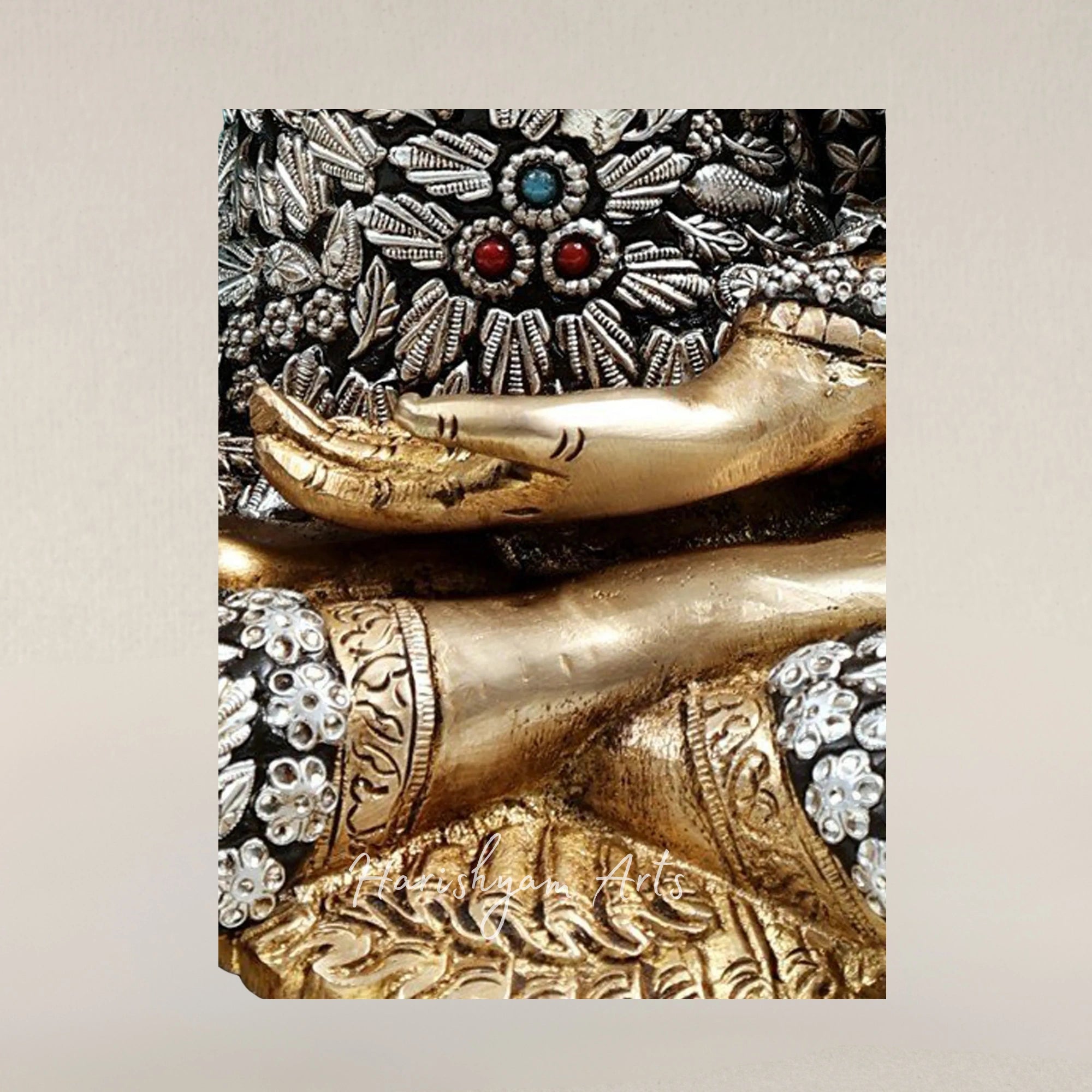 11" Blessing Buddha Brass Statue with Abhaya Mudra for Home Decor