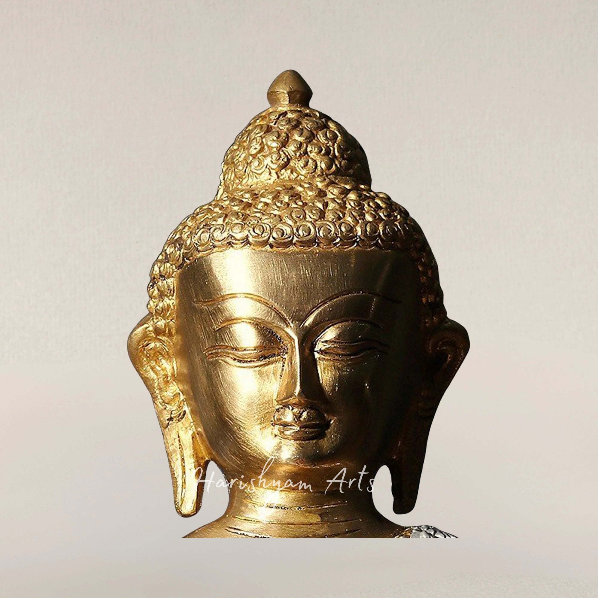 11" Blessing Buddha Brass Statue with Abhaya Mudra for Home Decor