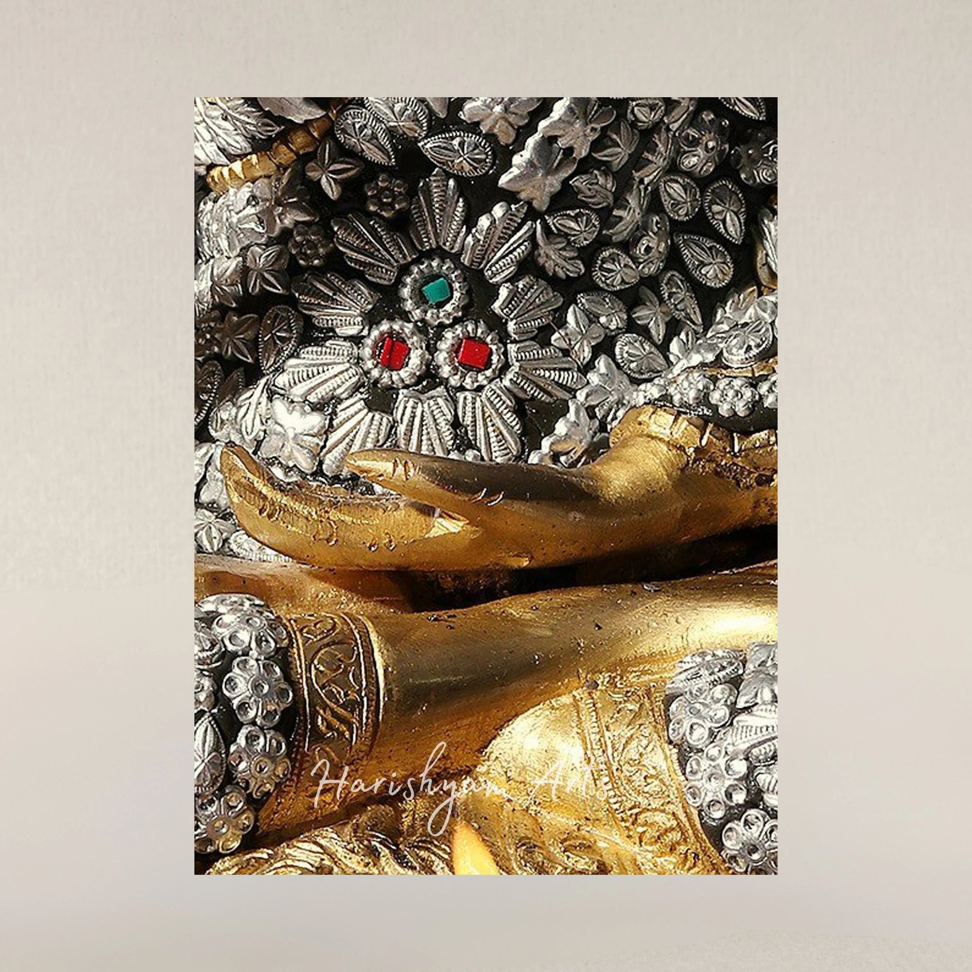 11" Blessing Buddha Brass Statue with Abhaya Mudra for Home Decor