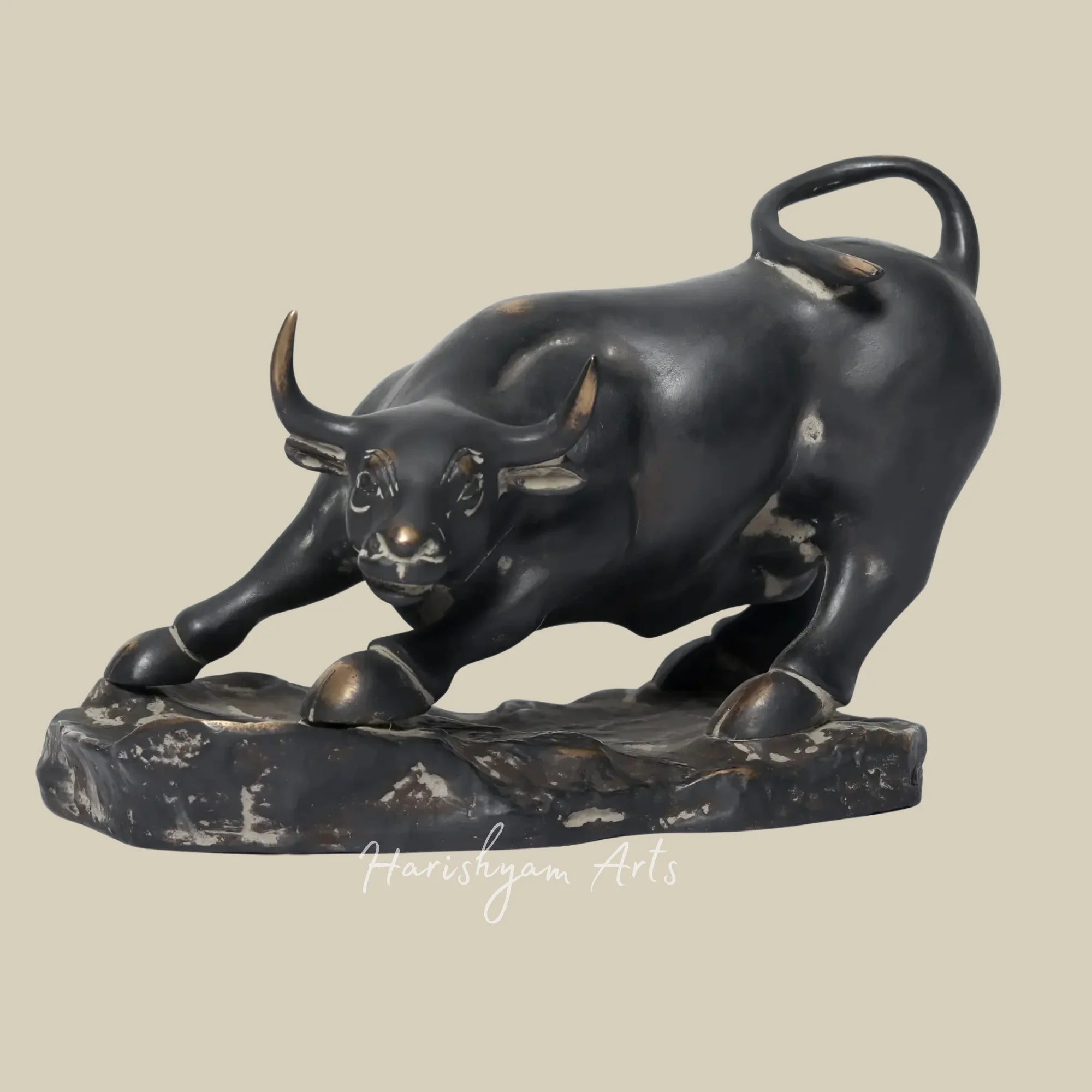 11" Charging Bull Statue for Contemporary Home and Office Decor