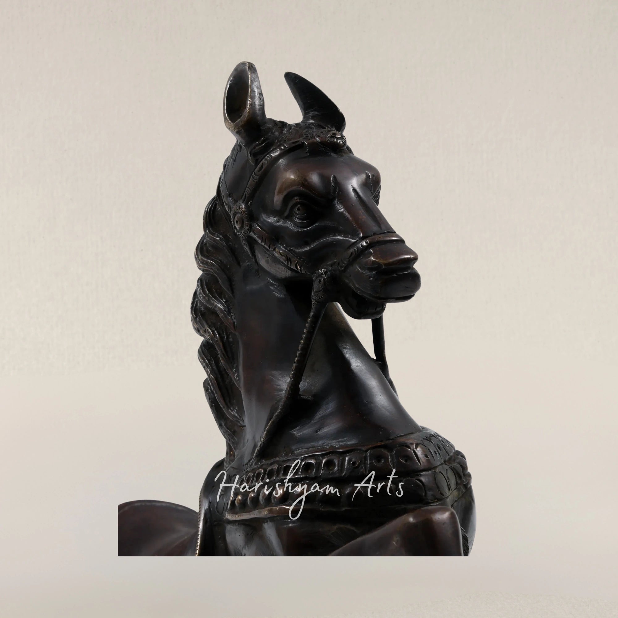 11" Dynamic Leaping Stallion Brass Art Piece for Decorative Display