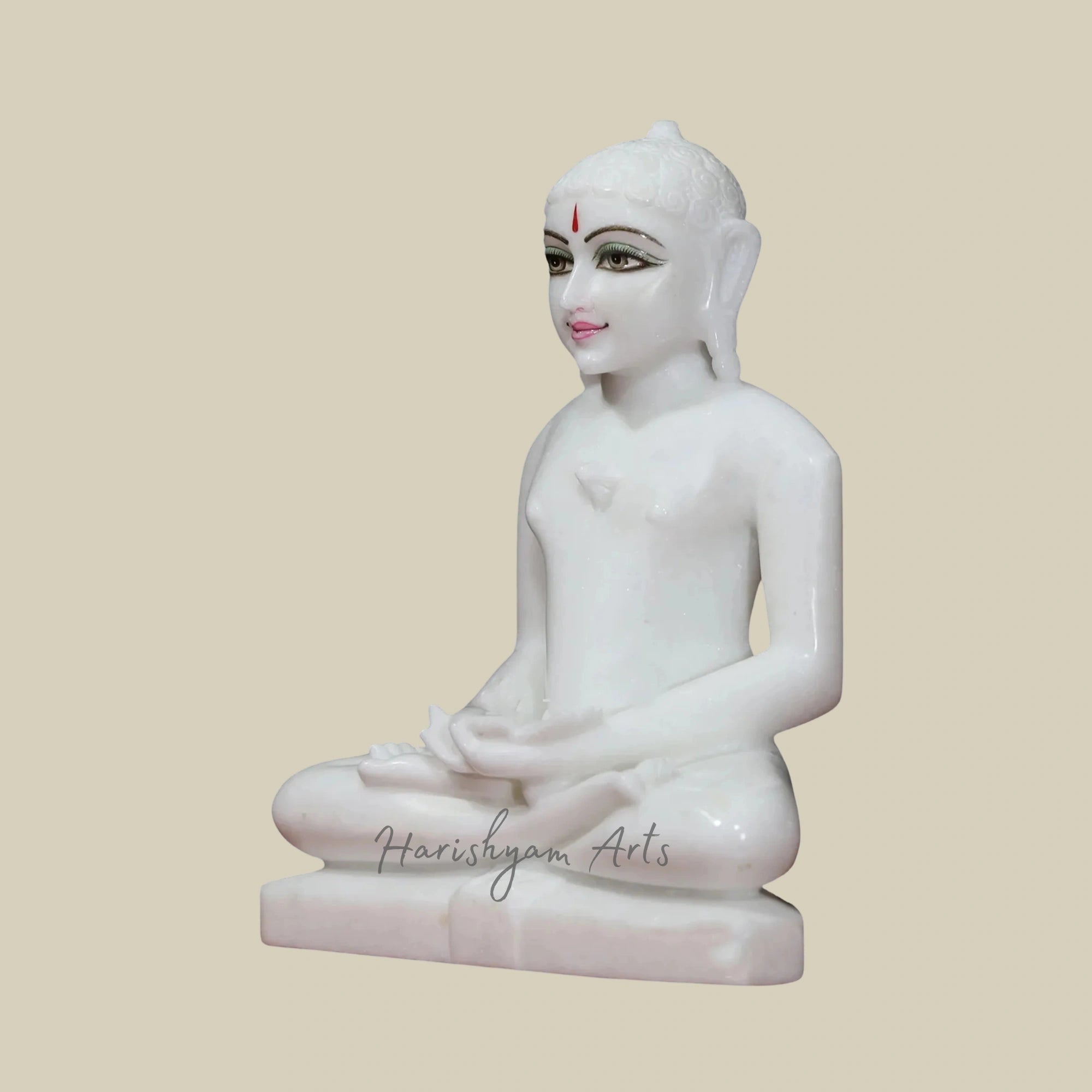 11" Hand-Carved Marble Idol of Lord Mahavir – God of Jainism2