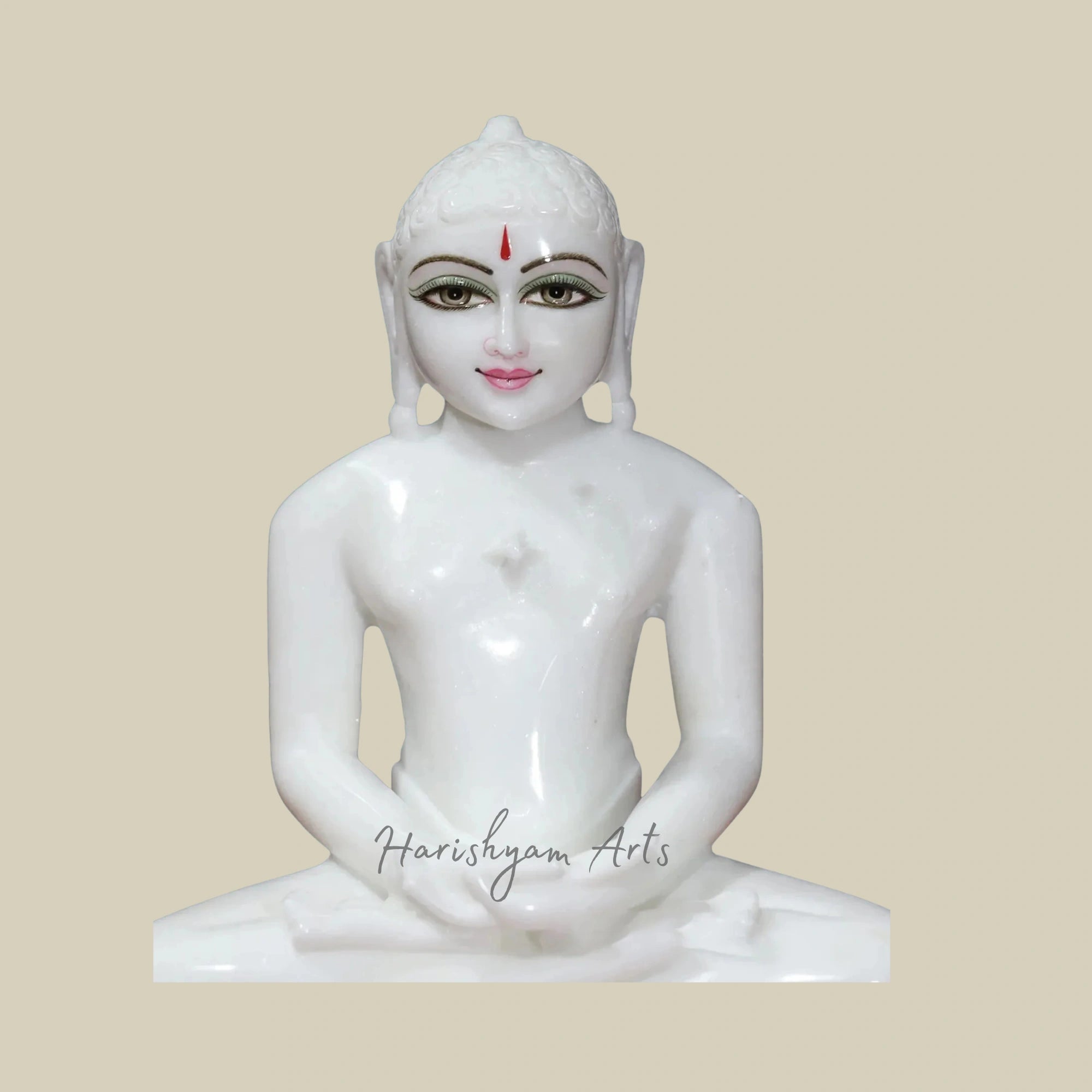 11" Hand-Carved Marble Idol of Lord Mahavir – God of Jainism3