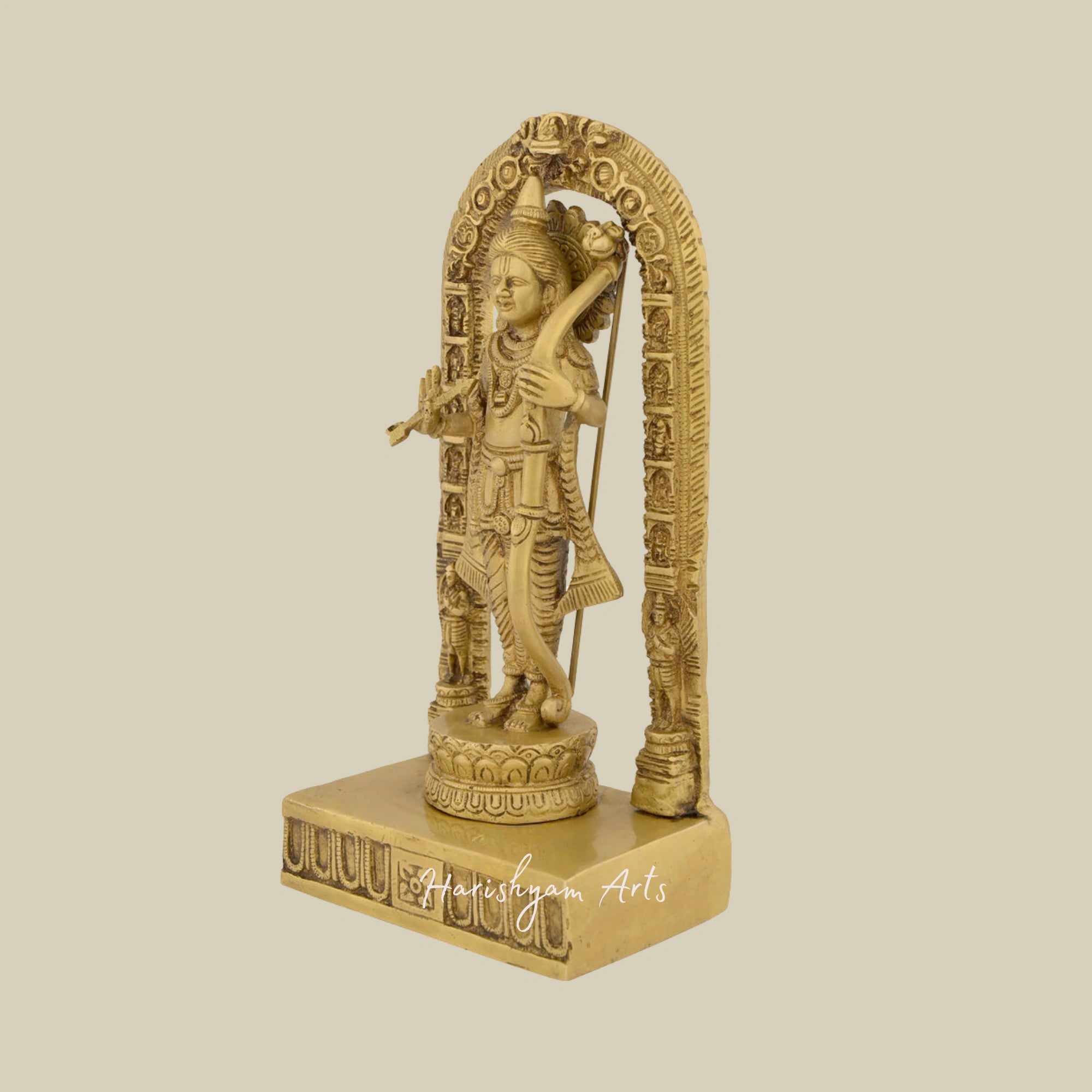 11" Handcrafted Ram Lalla Statue in Brass for Mandir4