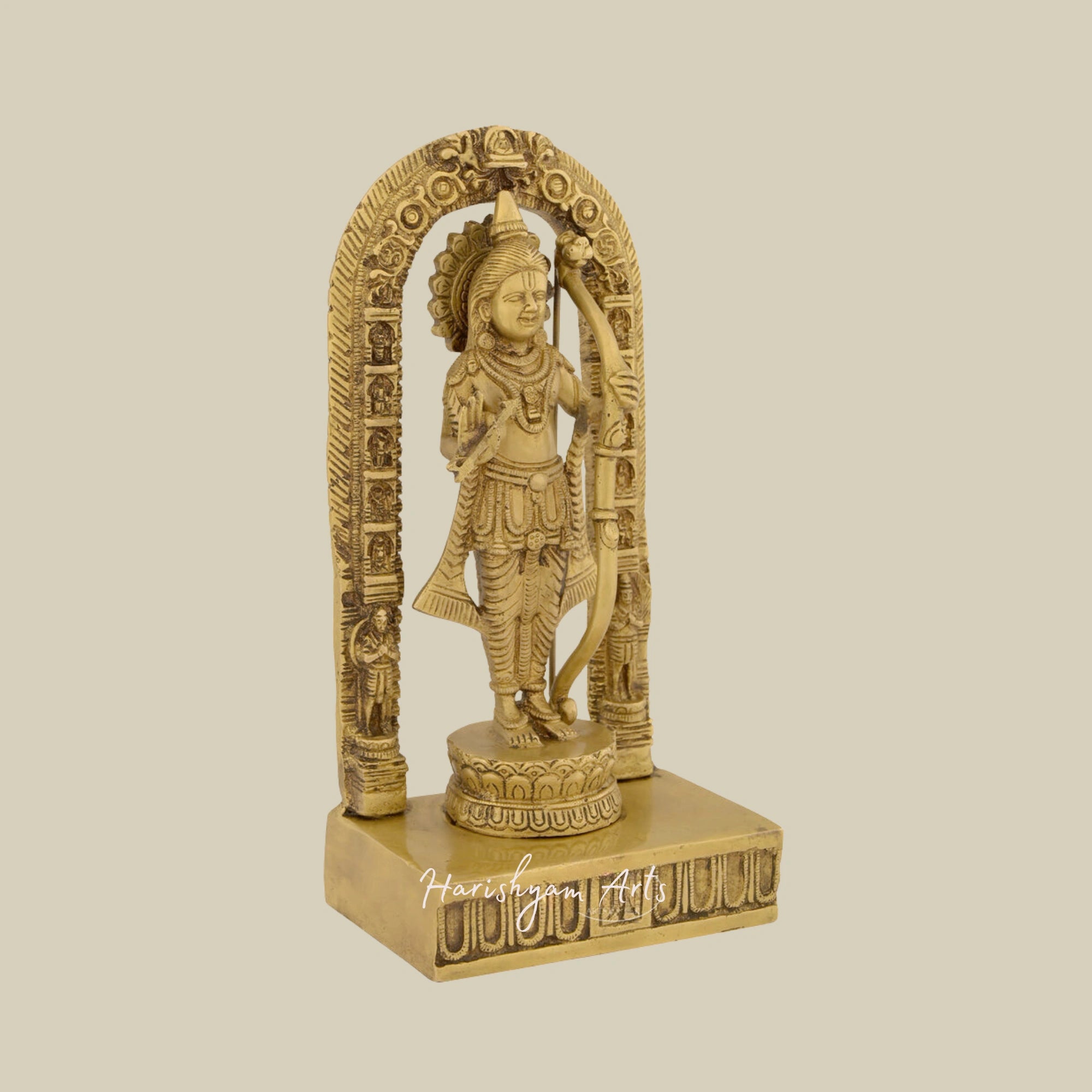 11" Handcrafted Ram Lalla Statue in Brass for Mandir5