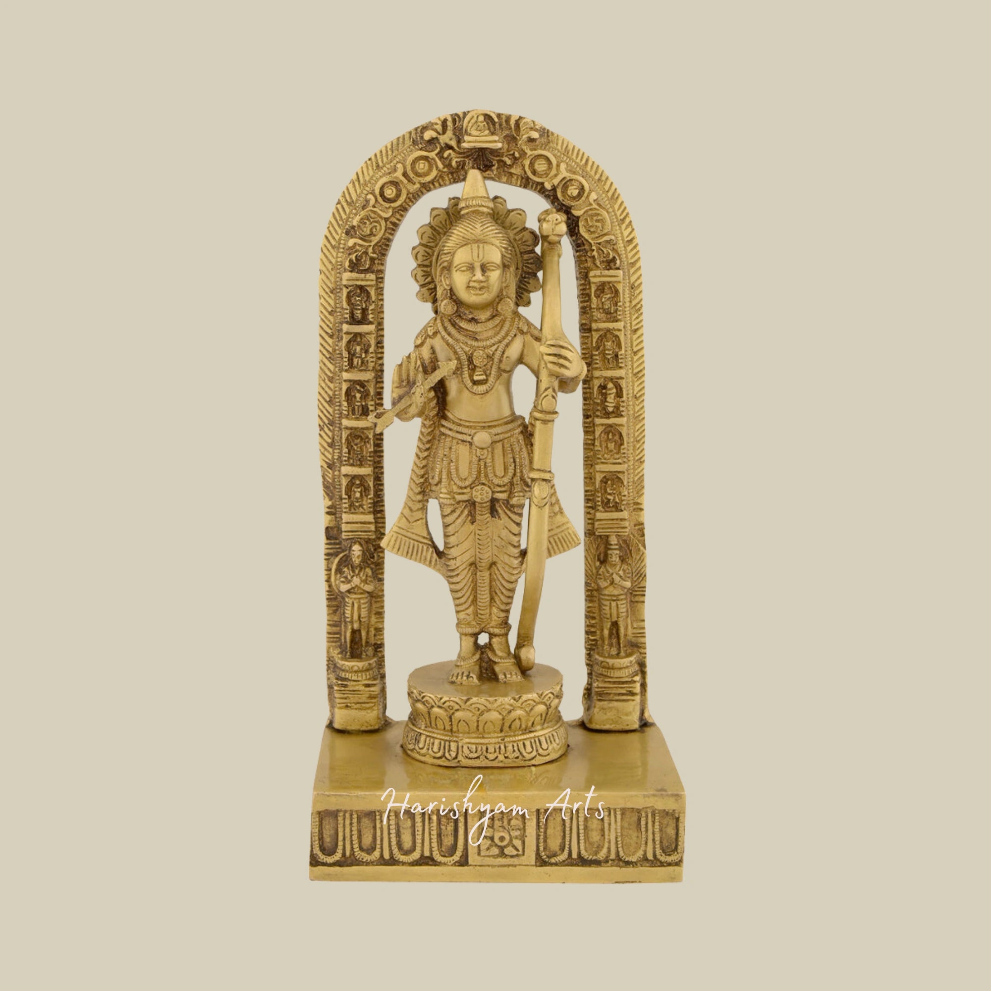 11" Handcrafted Ram Lalla Statue in Brass for Mandir6