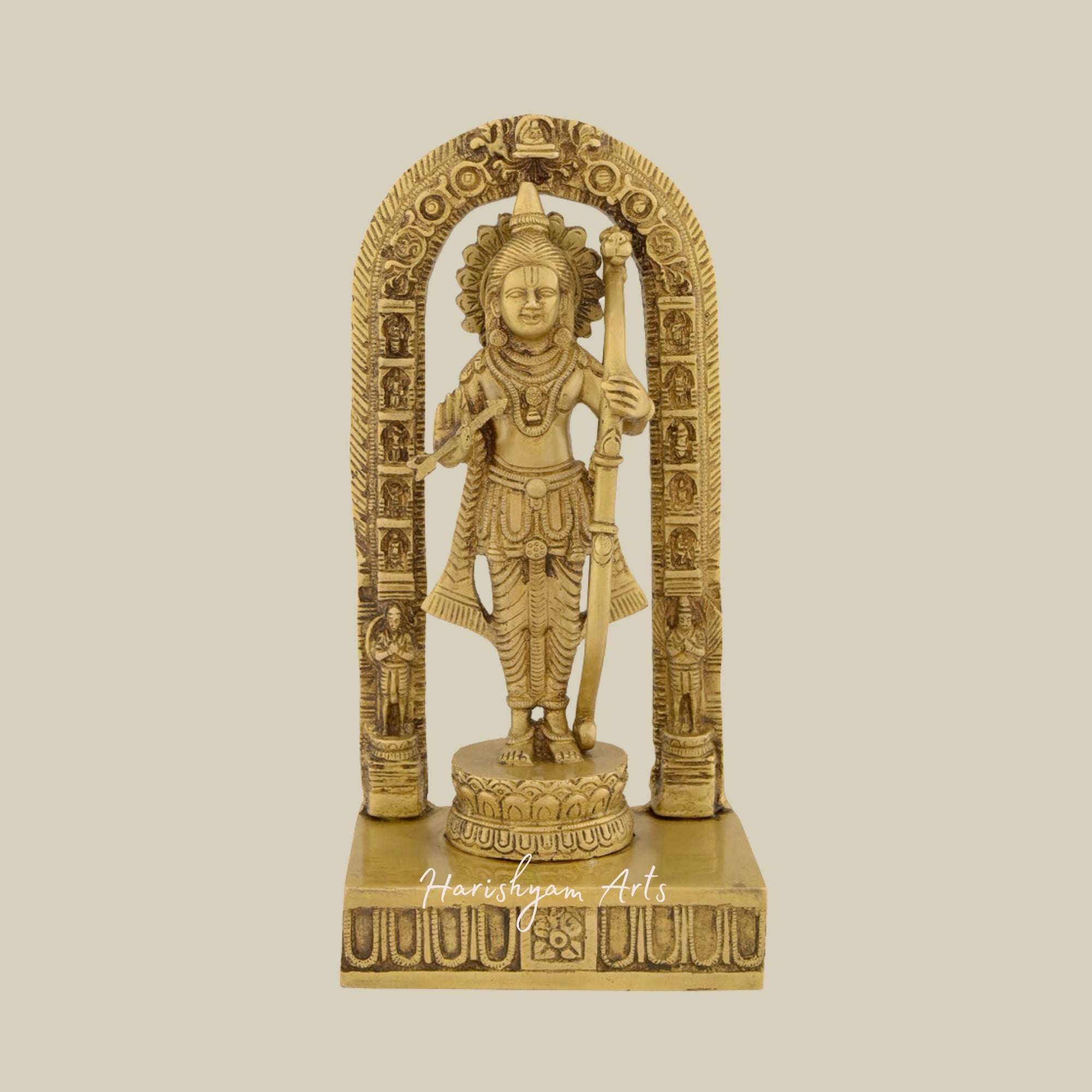 11" Handcrafted Ram Lalla Statue in Brass for Mandir7