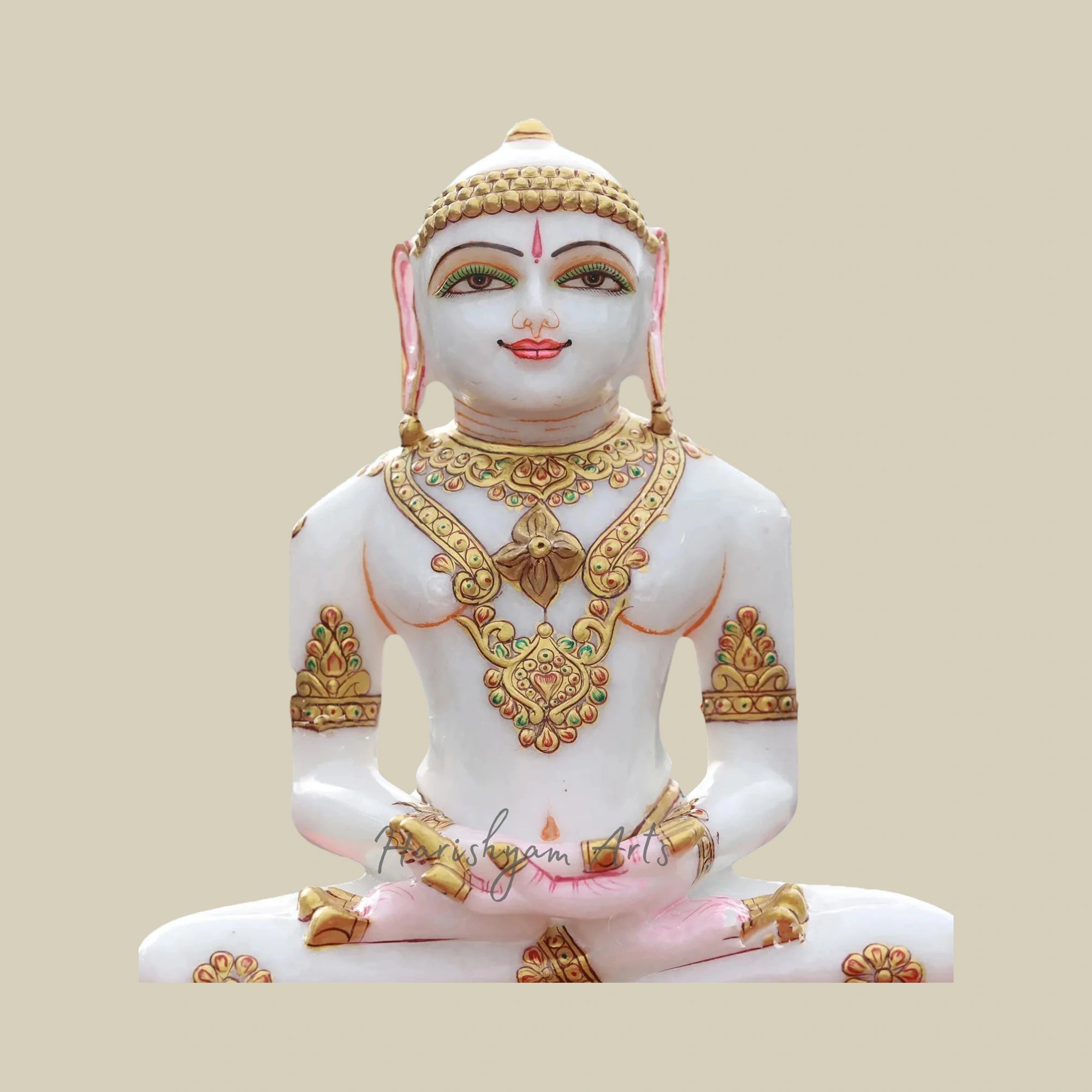 11" Sacred Marble Sculpture of Mahavir Jain for Spiritual Spaces3