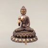 11" Vitarka Mudra Buddha Brass Statue Seated on an Ornate Lotus Pedestal