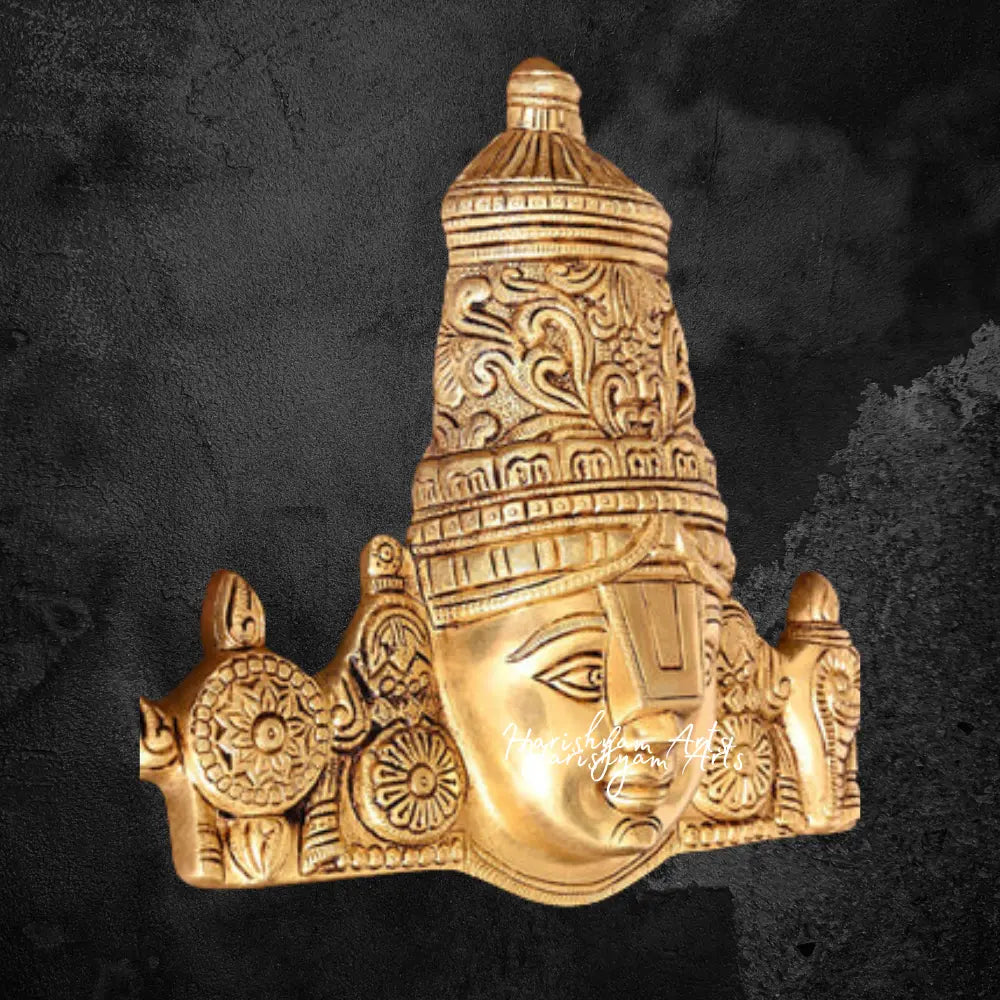 Brass Tirupati Balaji Venkateshwar Face Wall Decor 12"