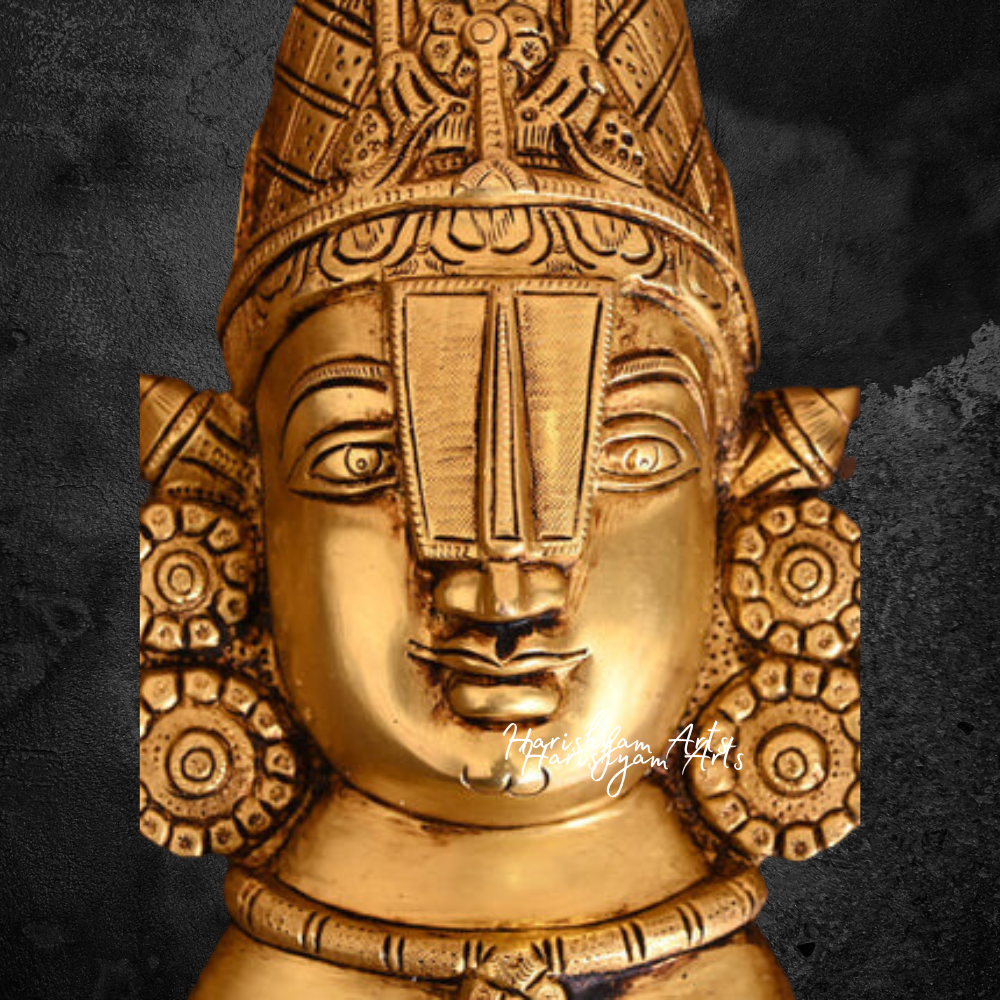 Venkateshwar Face Brass Wall Hanging 12"