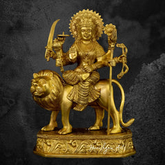 Durga Maa Brass Statue 12"