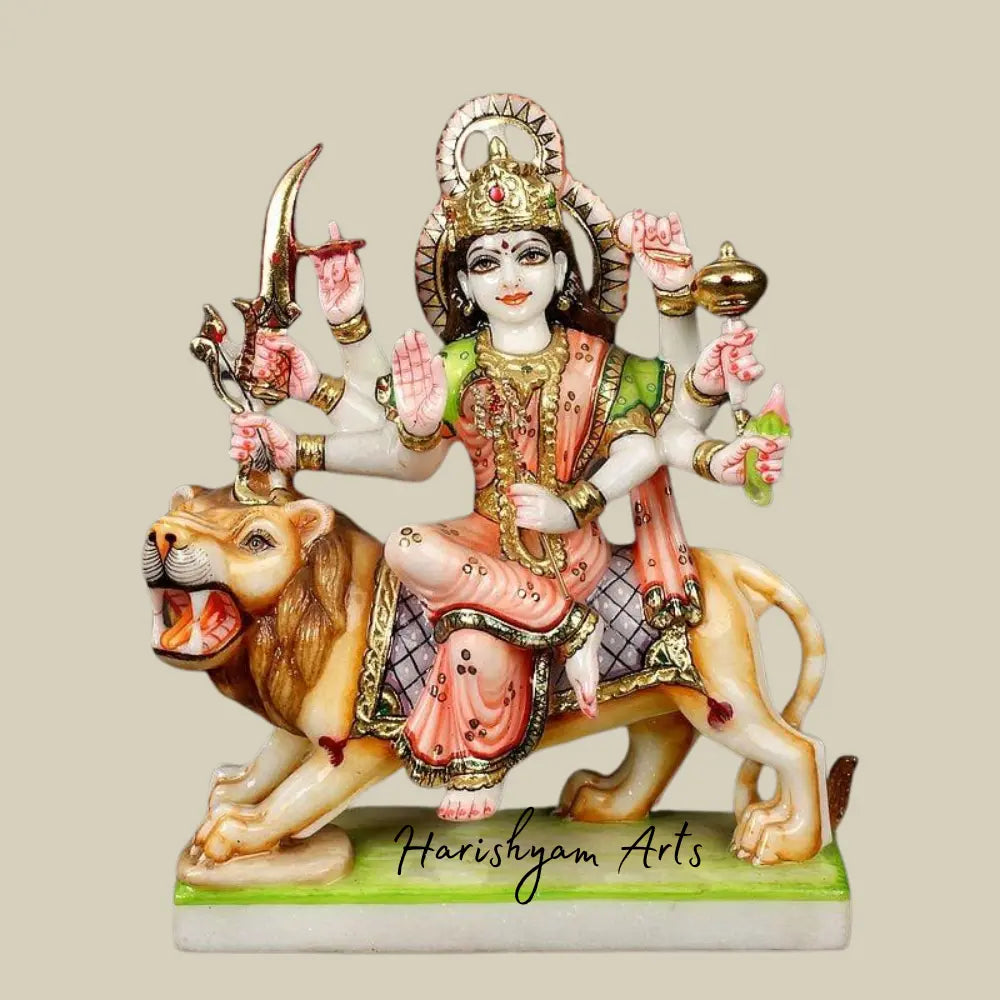 12" Goddess Devi Durga Marble Statue