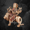 12" Brass Durga Mata Sherawali Idol with Stonework for Pooja