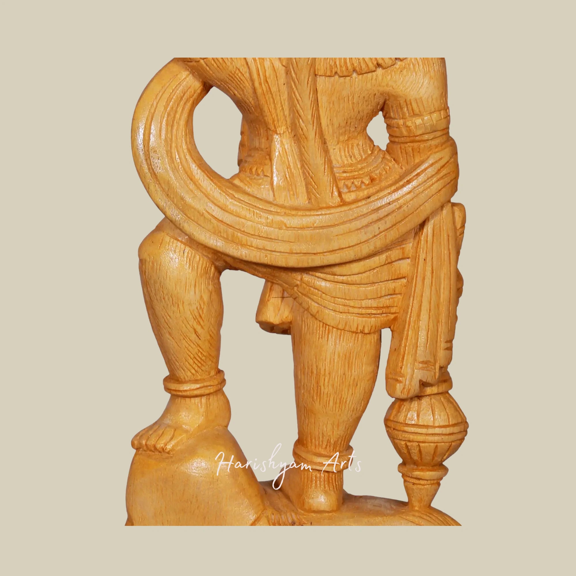 12" Decorative Wooden Hanuman Statue with Dronagiri Parvat7