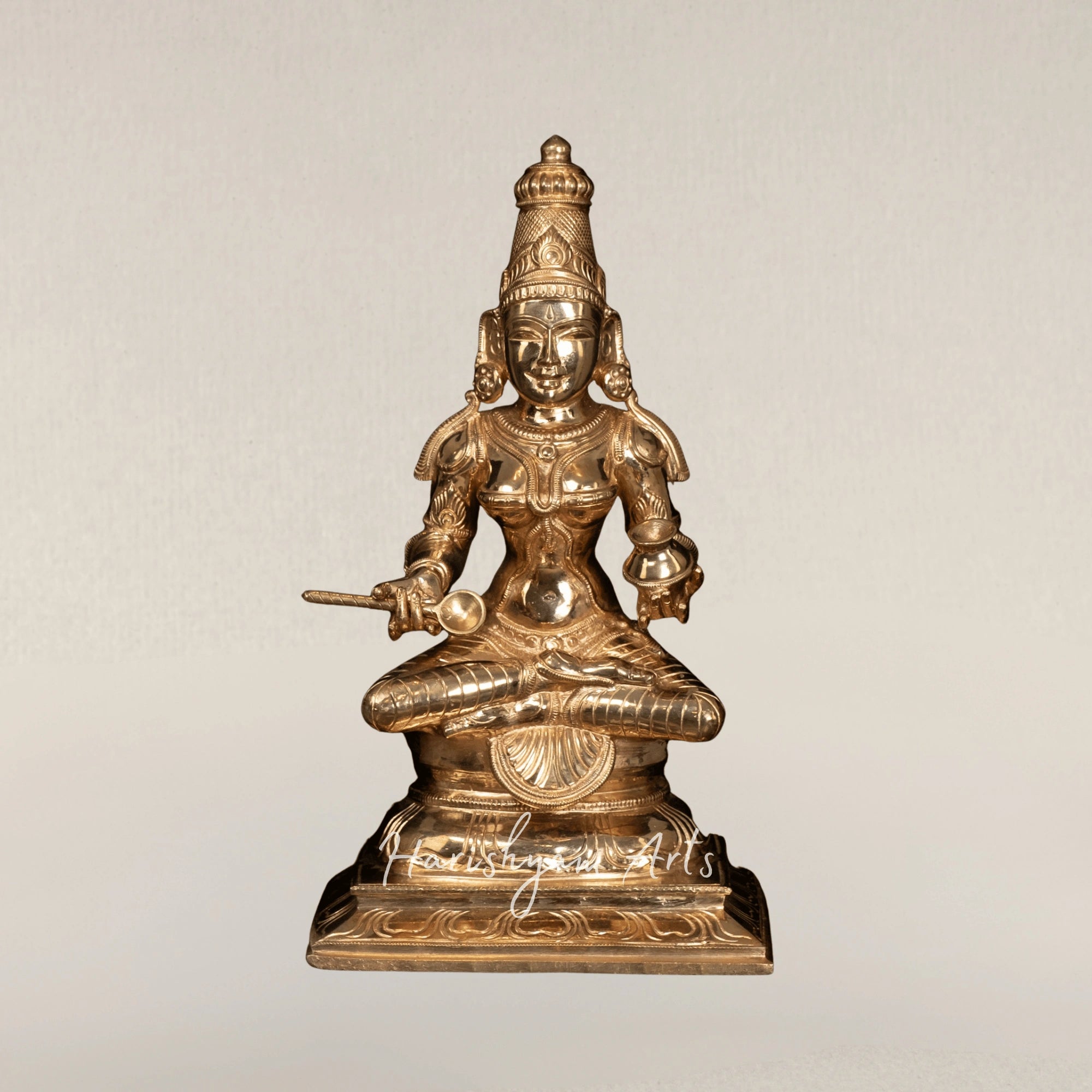 12" Goddess Annapoorani Panchaloha Bronze Divine Form of Food and Nourishment