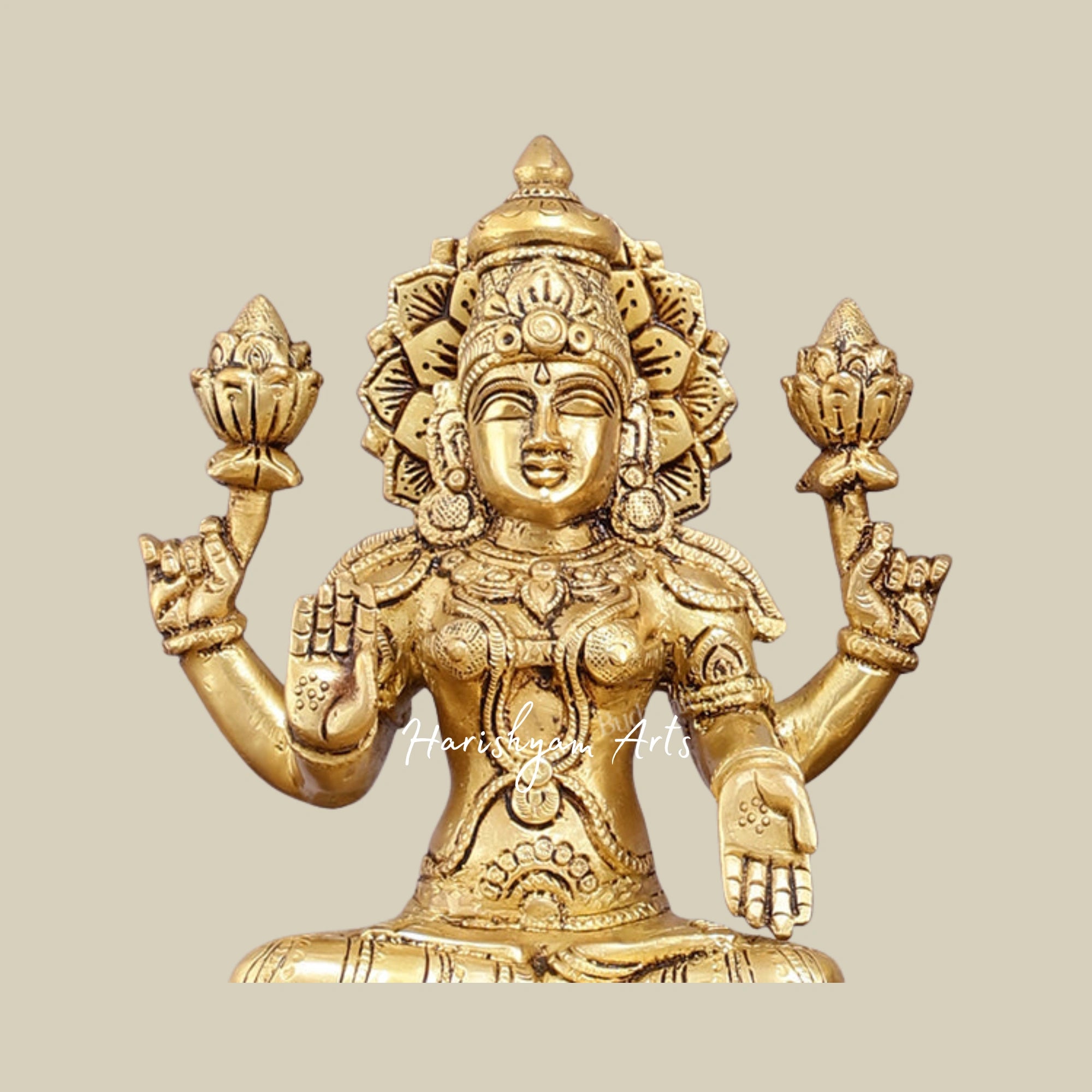 12" Handcrafted Pure Brass Trio of Ganesh, Lakshmi, and Saraswati for Pooja1