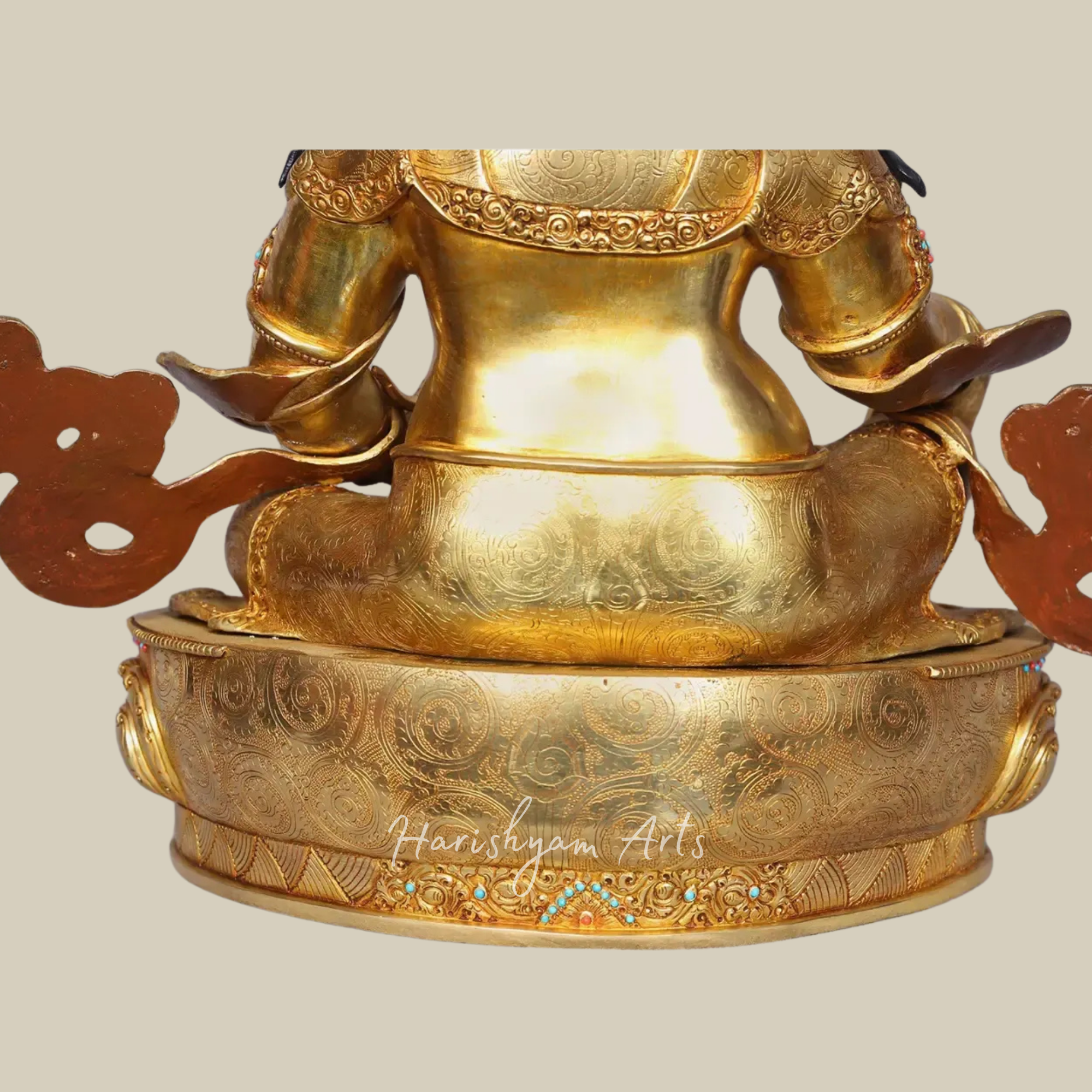 17" Gilded Kubera Prosperity Statue in Traditional Nepalese Craft
