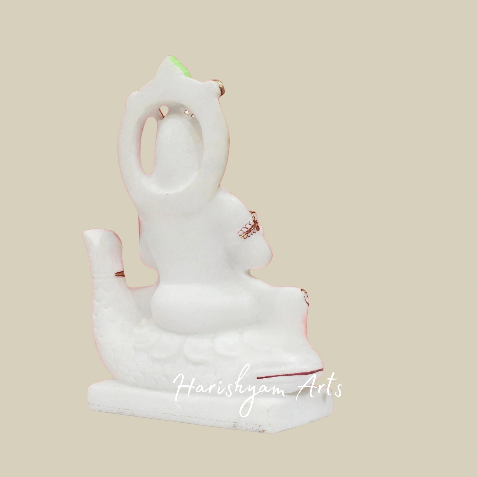 12" Jhulelal Ji Marble Statue Handmade In Genuine Makrana Marble For Devotees