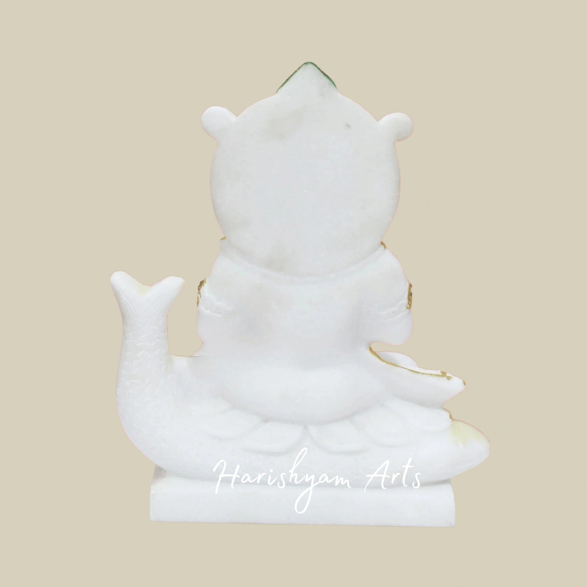 12" Jhulelal Ji White Marble Murti Crafted In Makrana Stone For Divine Blessings At Home And Temple
