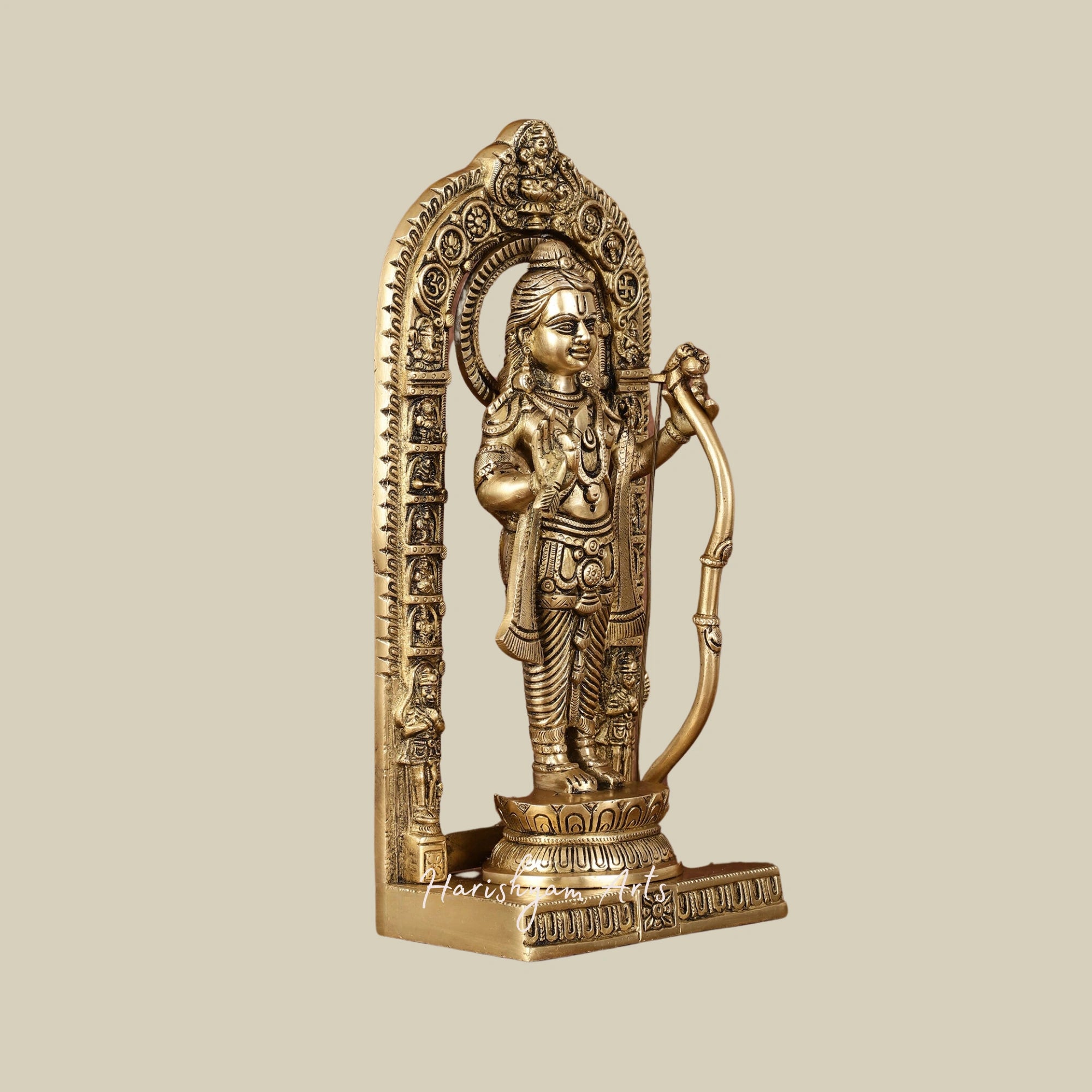 12" Pure Brass Ayodhya Ram Lalla Murti in Superfine Craftsmanship