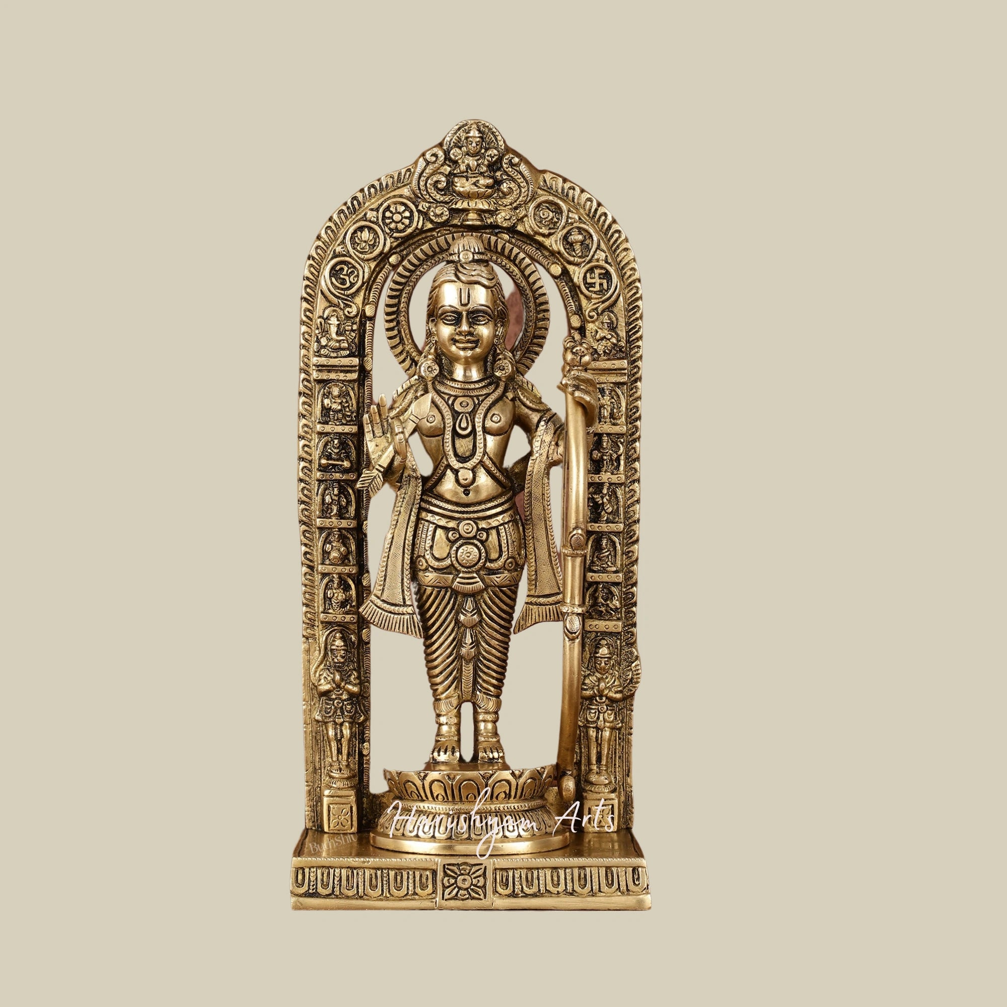 12" Pure Brass Ayodhya Ram Lalla Murti in Superfine Craftsmanship4