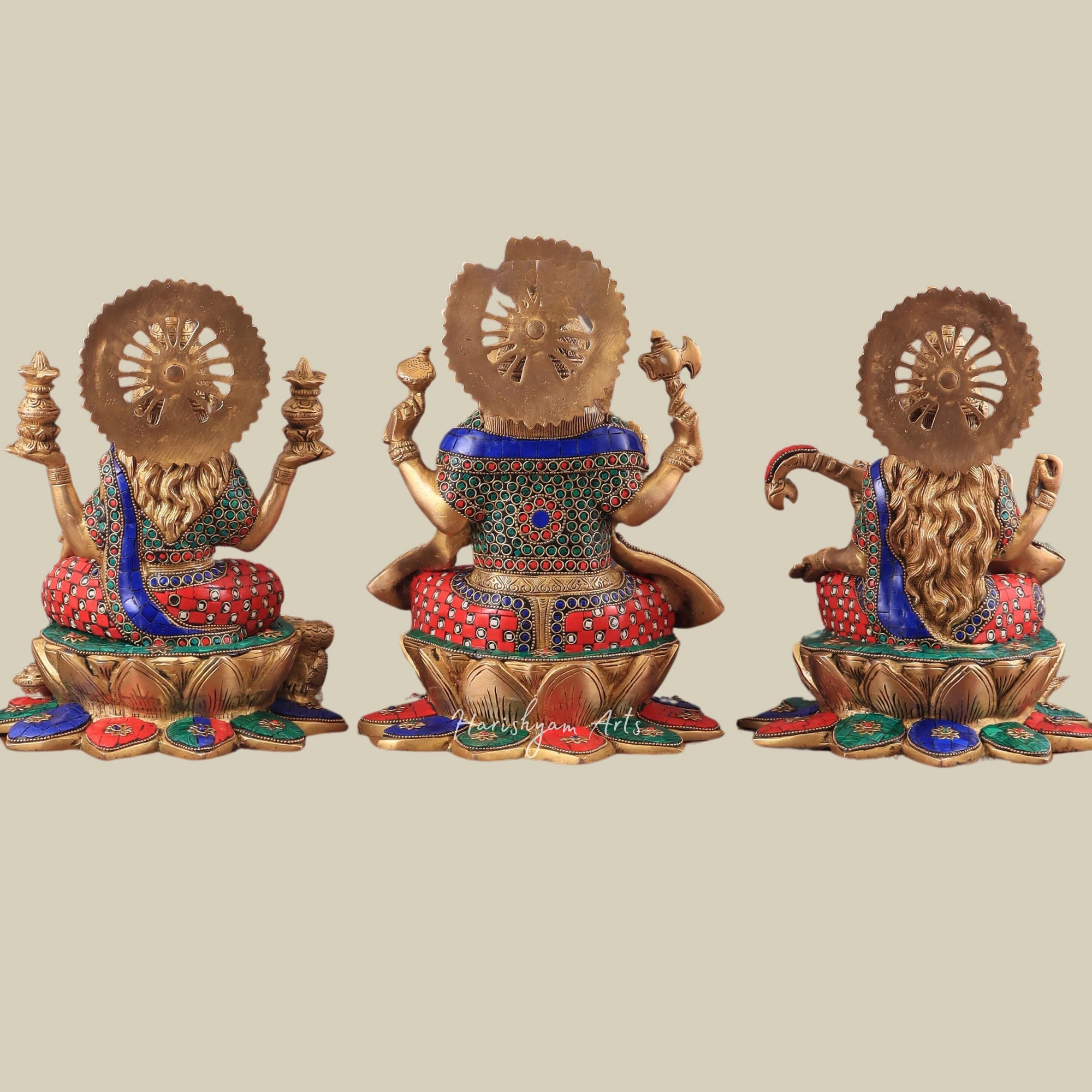 12_SetofThreeBrassIdols_LordGanesha_GoddessLakshmi_andSaraswatiforPoojaRooms21